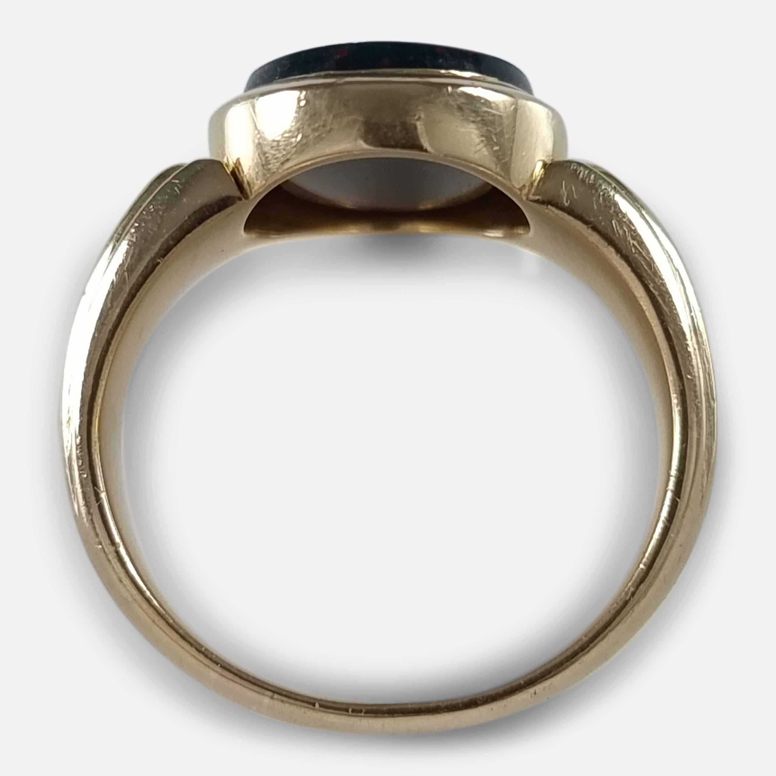 Victorian 18 Carat Gold Bloodstone Signet Ring, 1896 1