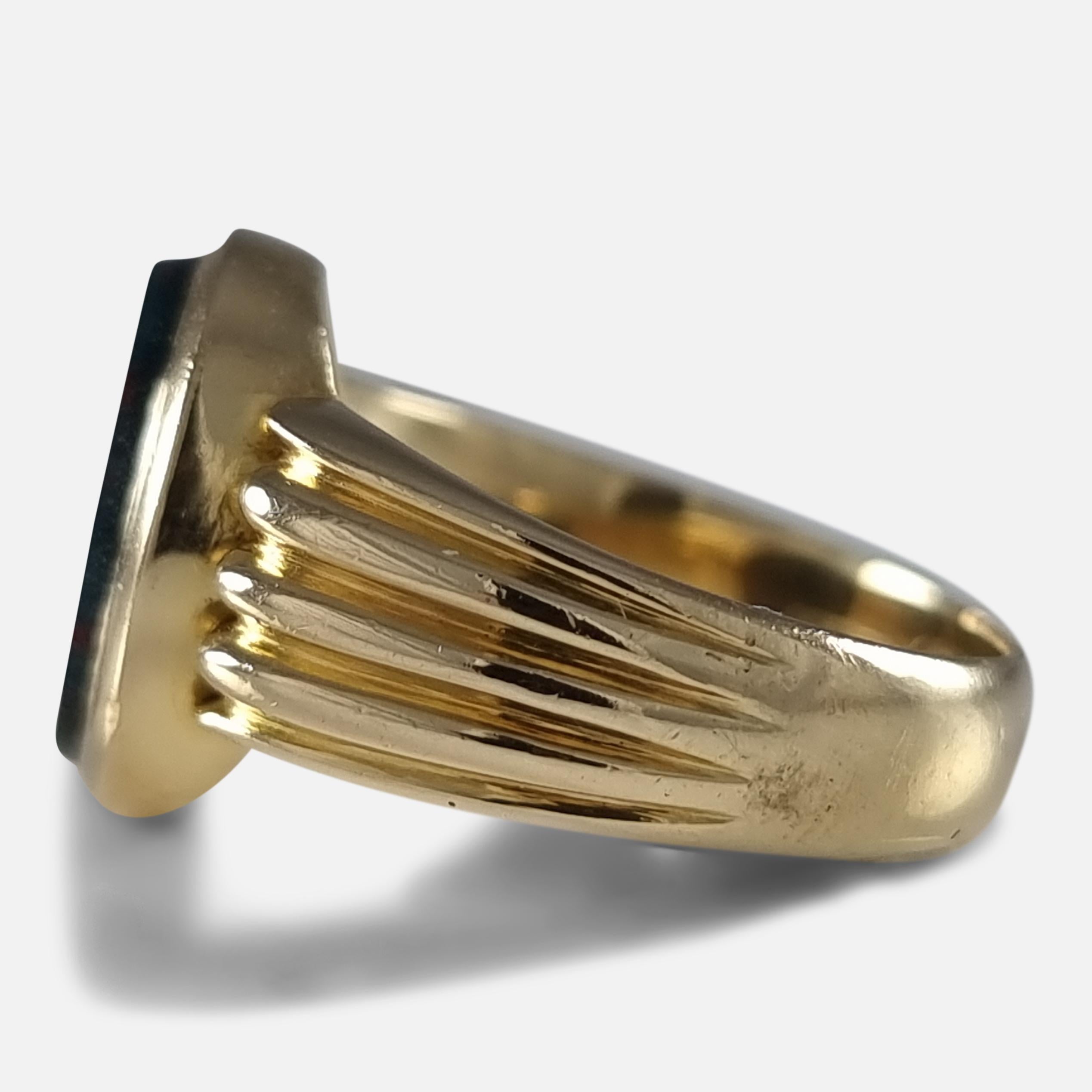 Victorian 18 Carat Gold Bloodstone Signet Ring, 1896 2