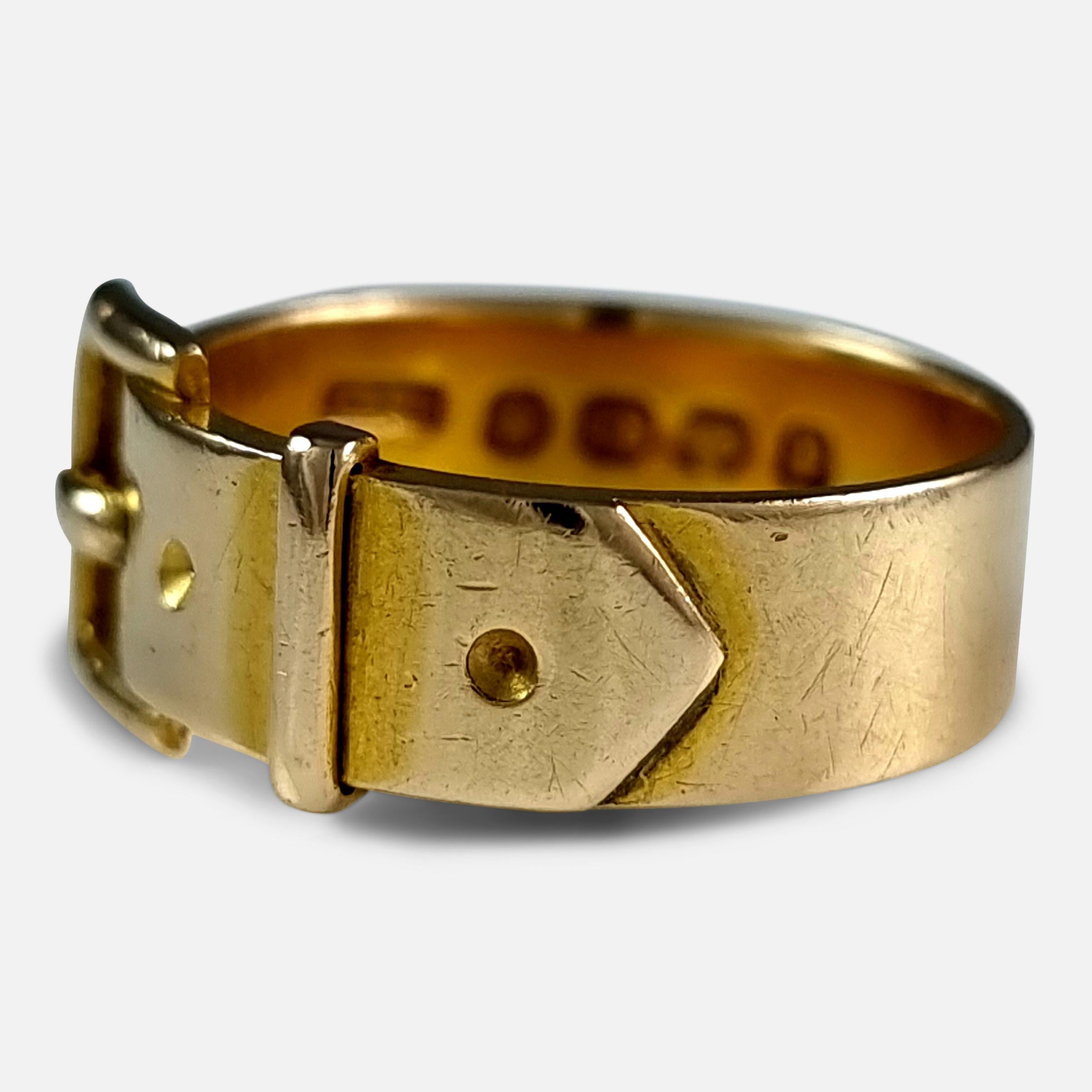 Victorian 18ct Gold Buckle Ring, 1889 6