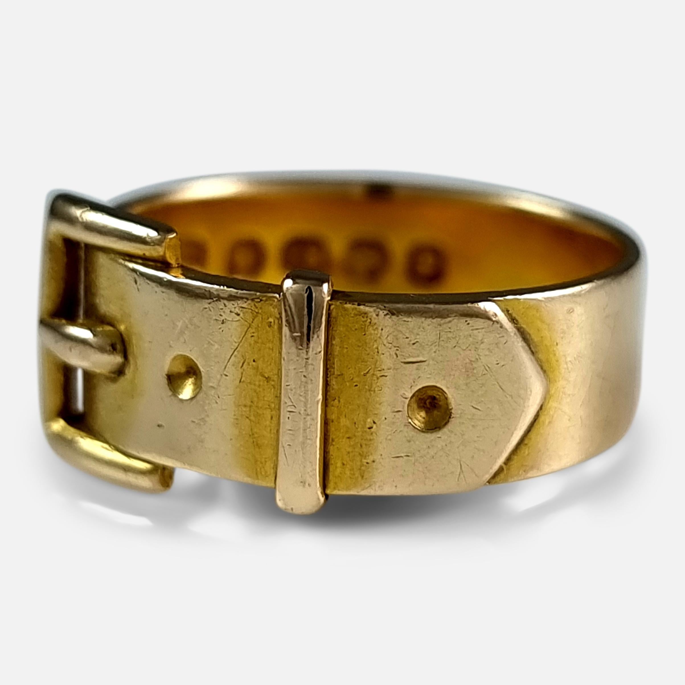 Victorian 18ct Gold Buckle Ring, 1889 7