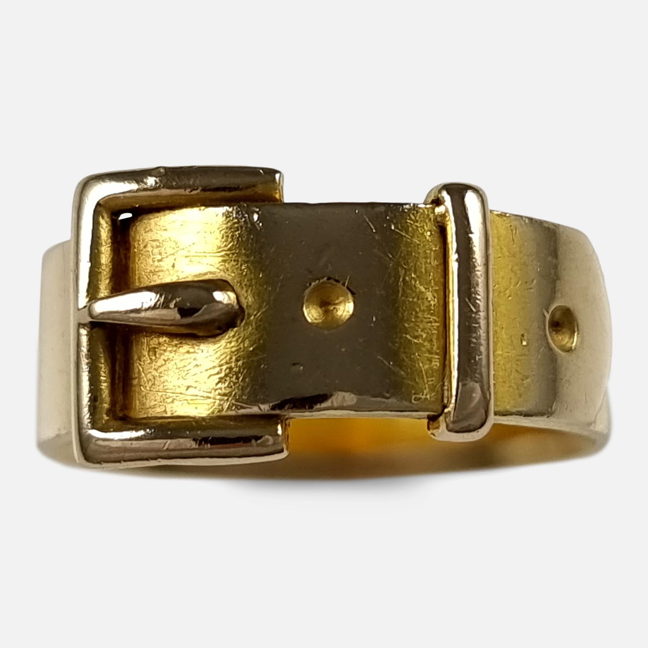 Victorian 18ct Gold Buckle Ring, 1889 9