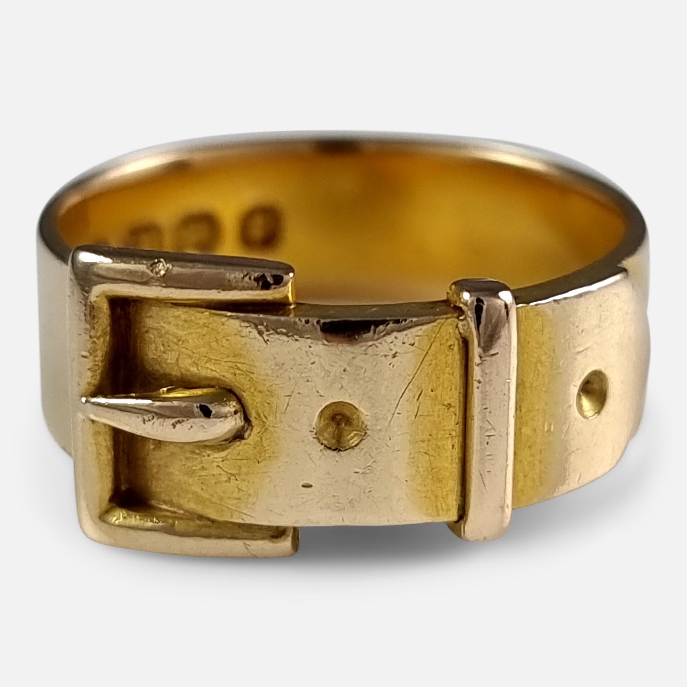 Victorian 18ct Gold Buckle Ring, 1889 In Good Condition In Glasgow, GB