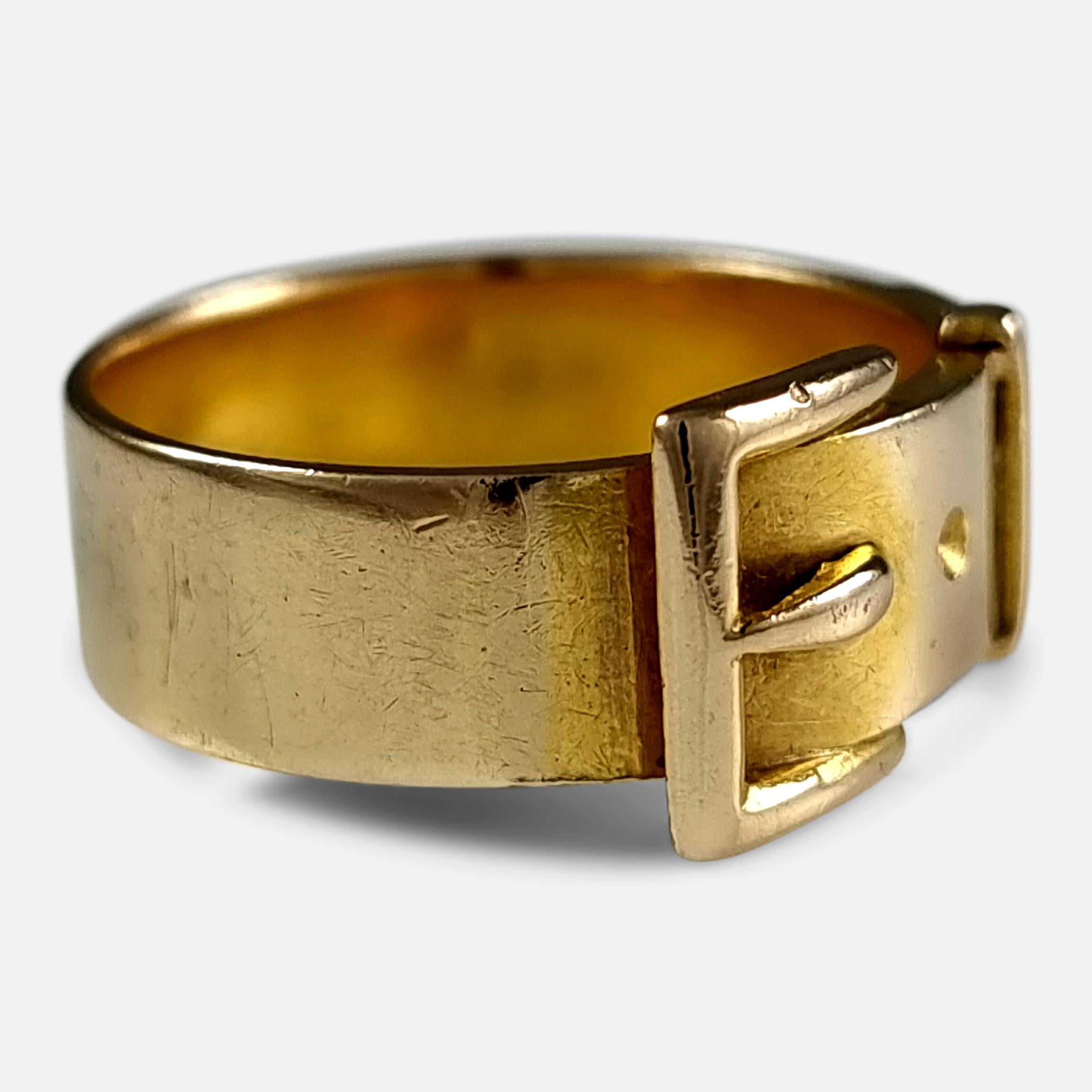 Victorian 18ct Gold Buckle Ring, 1889 1