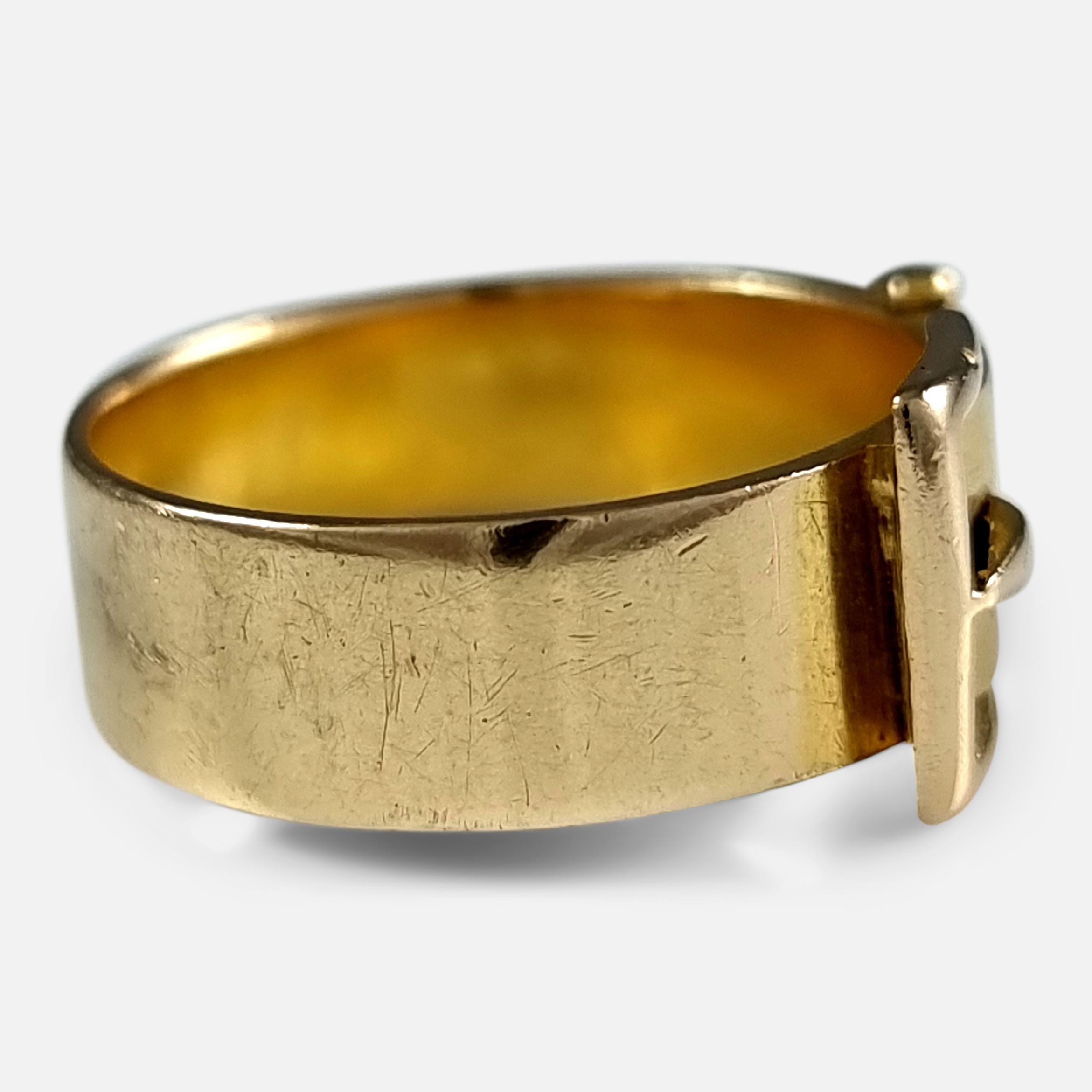 Victorian 18ct Gold Buckle Ring, 1889 2