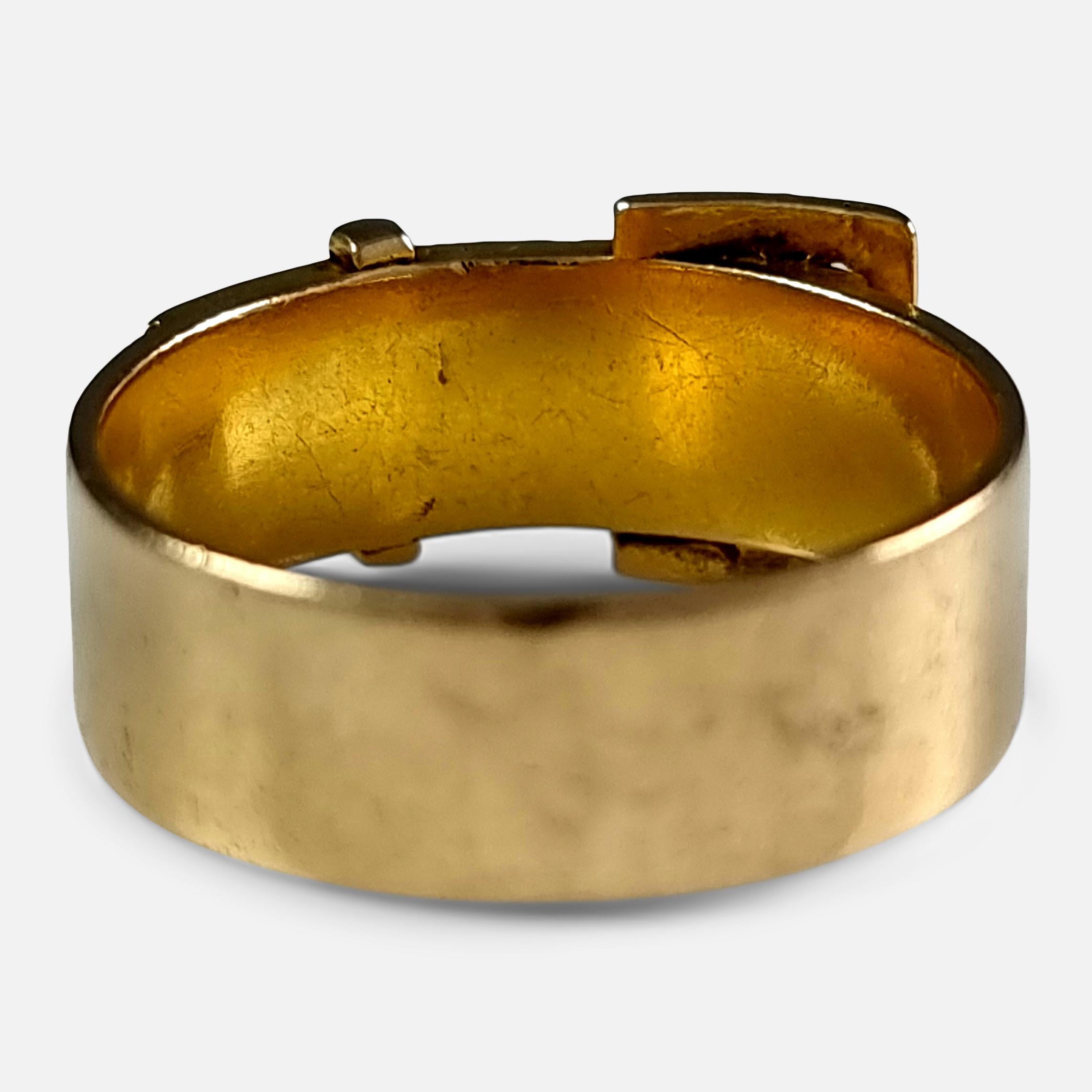Victorian 18ct Gold Buckle Ring, 1889 3