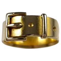 Victorian 18ct Gold Buckle Ring, 1889