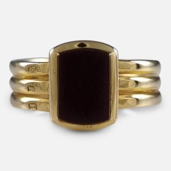 Victorian 18ct Gold Carnelian Signet Ring, 1883
