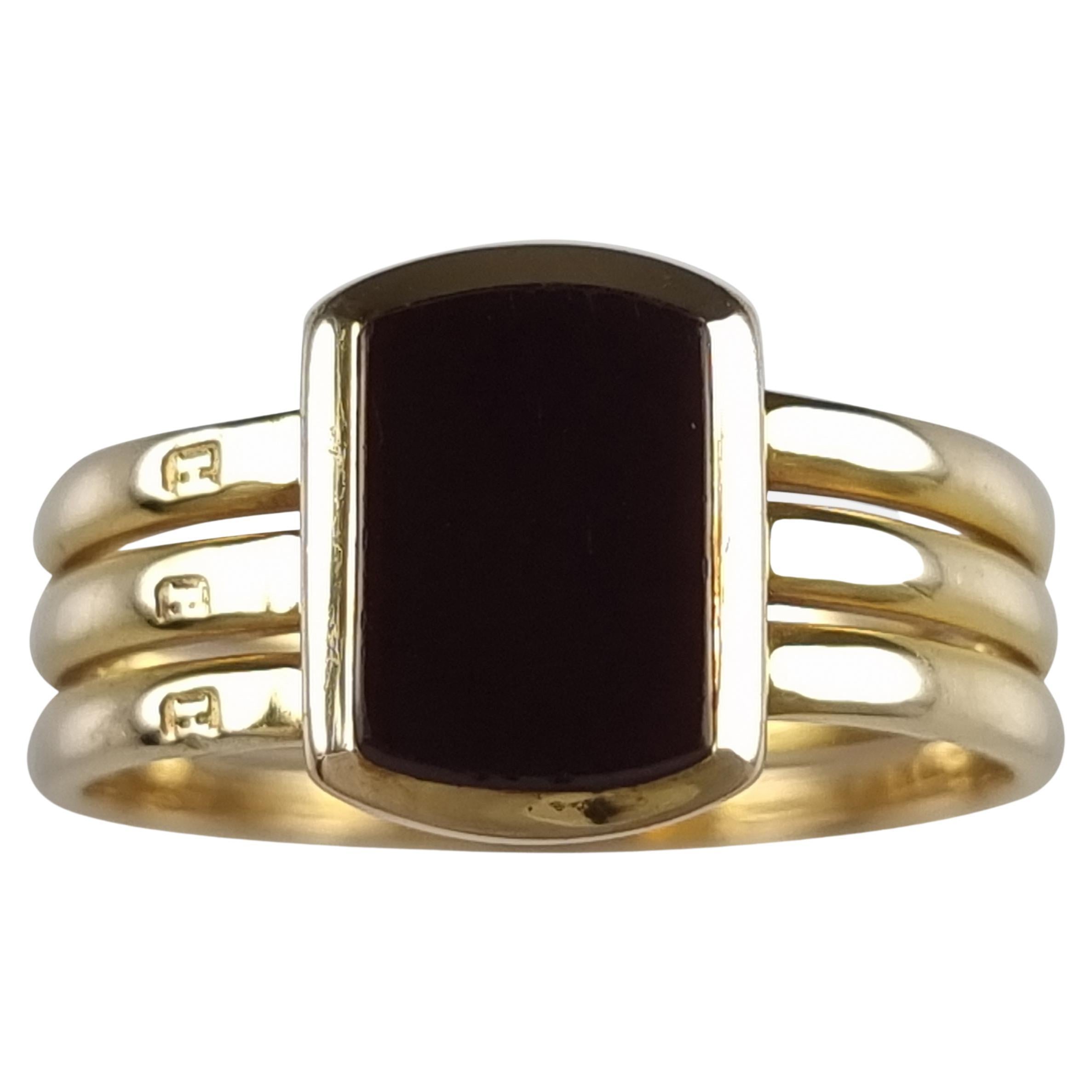 Victorian 18ct Gold Carnelian Signet Ring, 1883 For Sale
