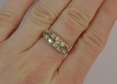 Victorian 18 Carat Gold Coral and Old Cut Diamond Two Row Chequerboard Ring