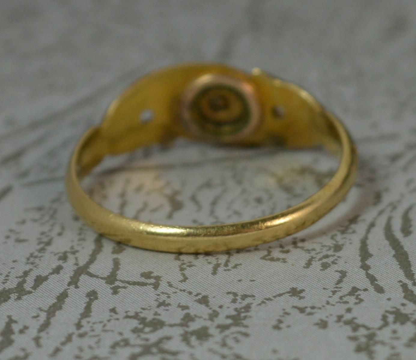 Victorian 18 Carat Gold Enamel and Pearl Mourning Band Ring 3