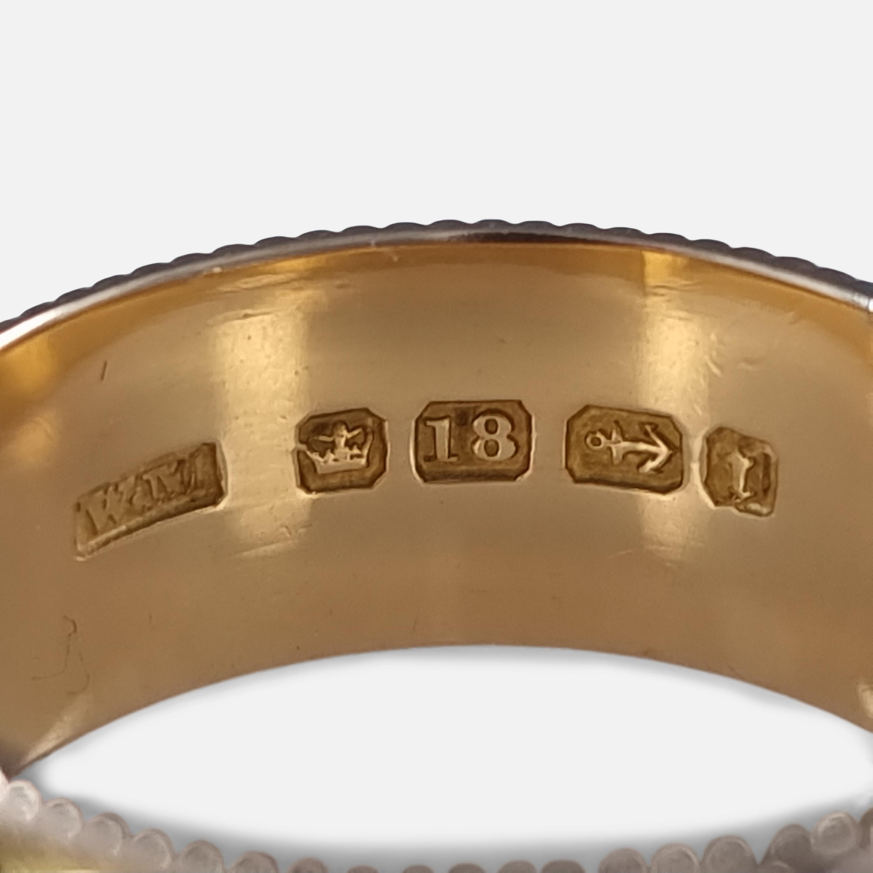 Victorian 18 Carat Gold Engraved Keeper Ring, 1883 7