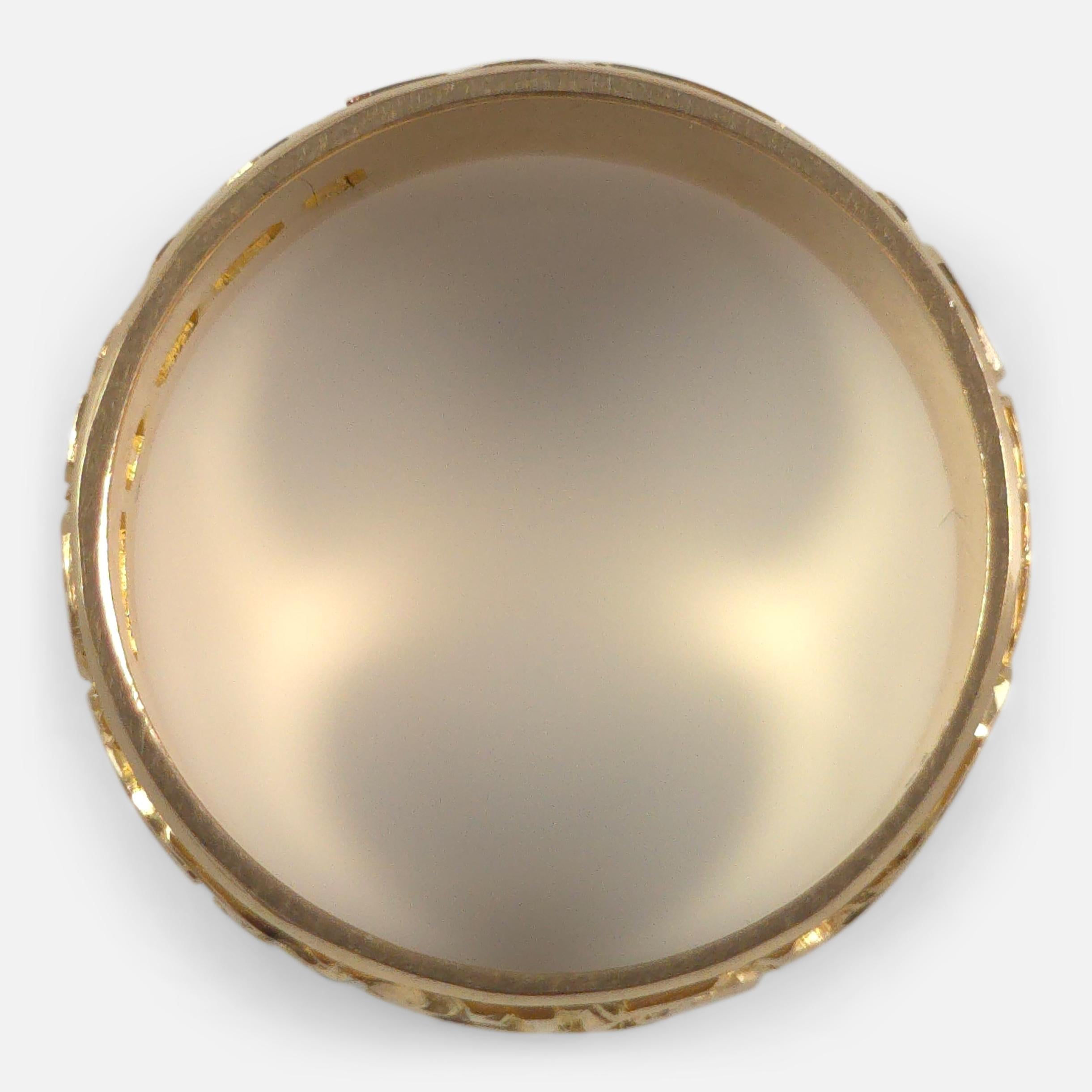 Victorian 18ct Gold Engraved Keeper Ring, 1885 3