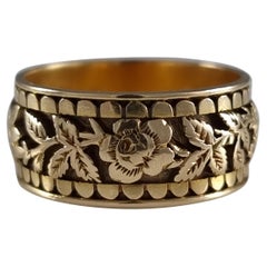 Victorian 18ct Gold Engraved Memorial Ring, 1893