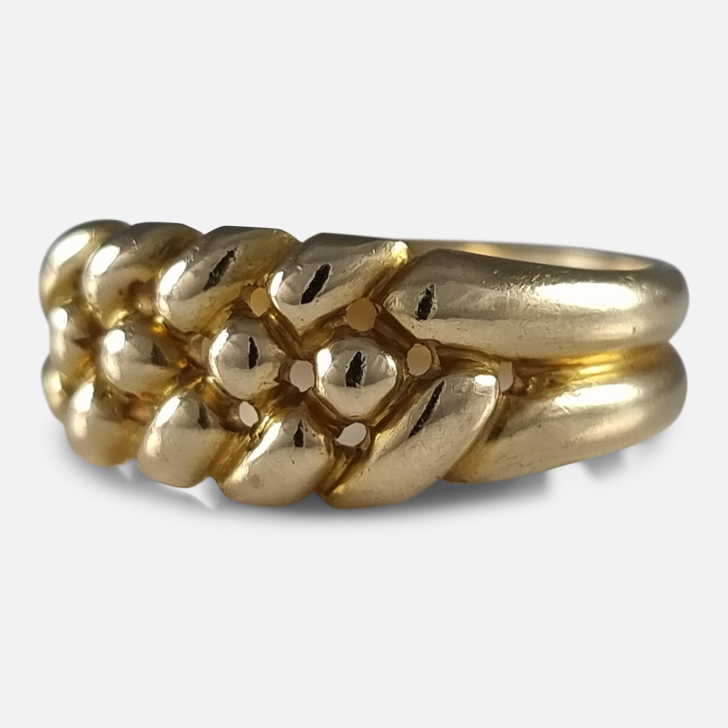 Viktorianischer Keeper-Ring aus 18 Karat Gold, 1889 im Angebot 5
