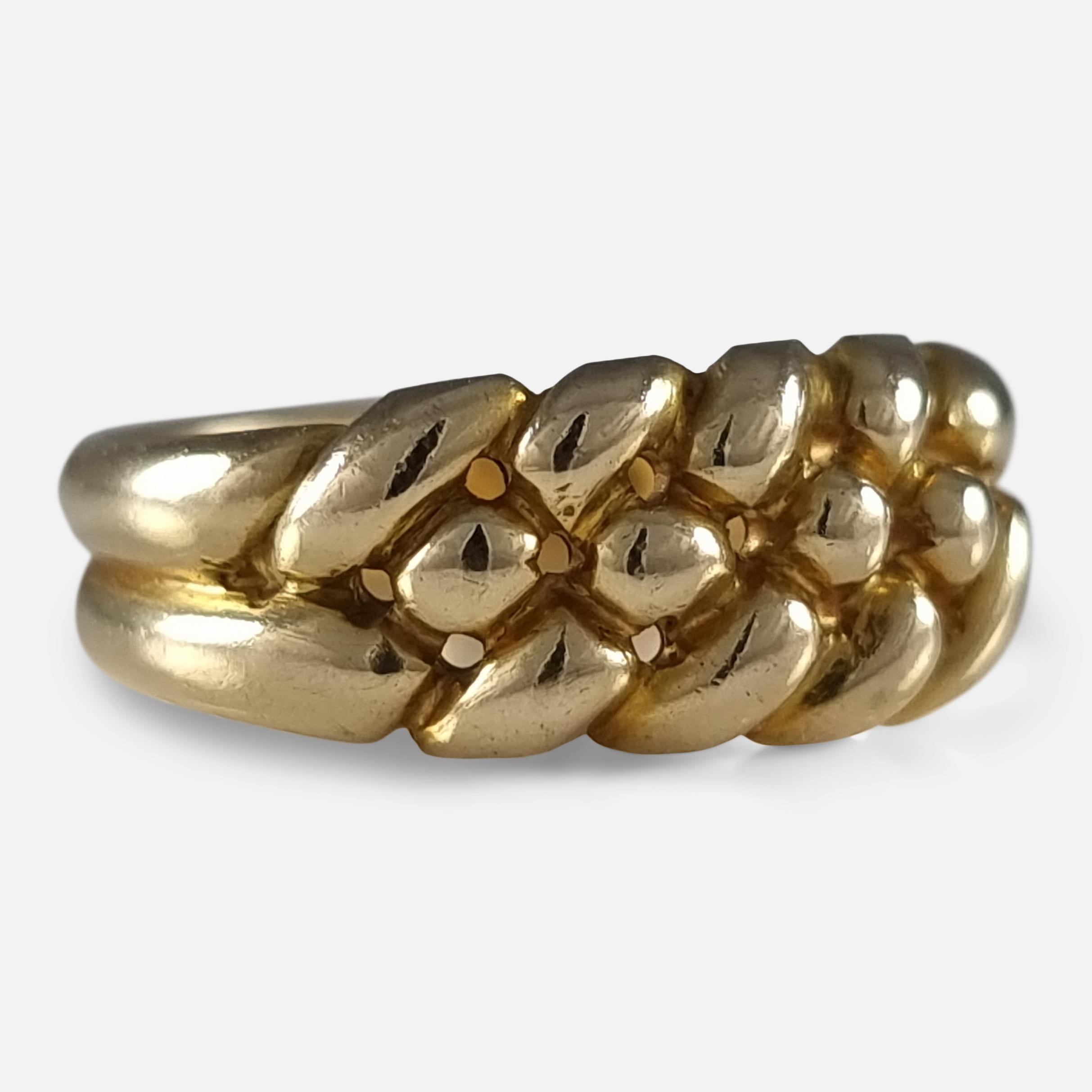 Viktorianischer Keeper-Ring aus 18 Karat Gold, 1889 (Spätviktorianisch) im Angebot