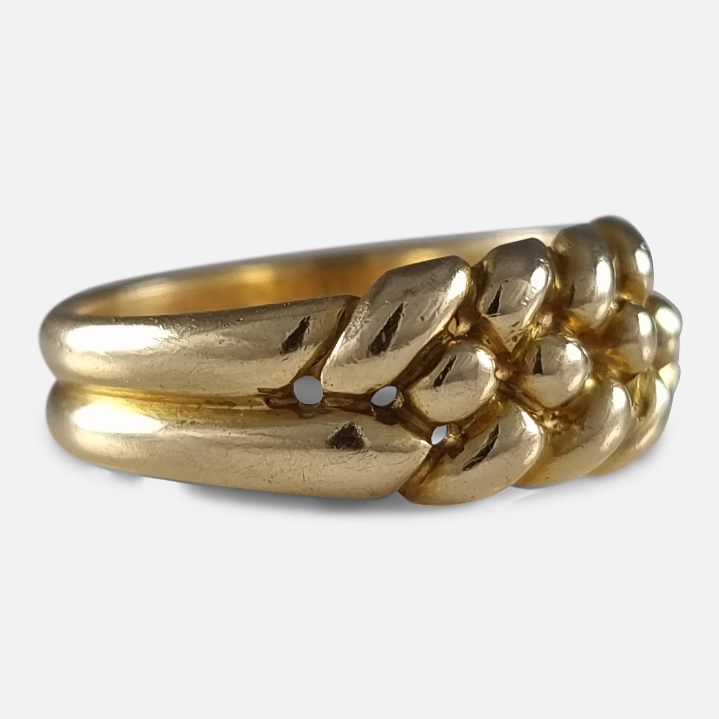 Victorian 18ct Gold Keeper Ring, 1889 In Good Condition For Sale In Glasgow, GB