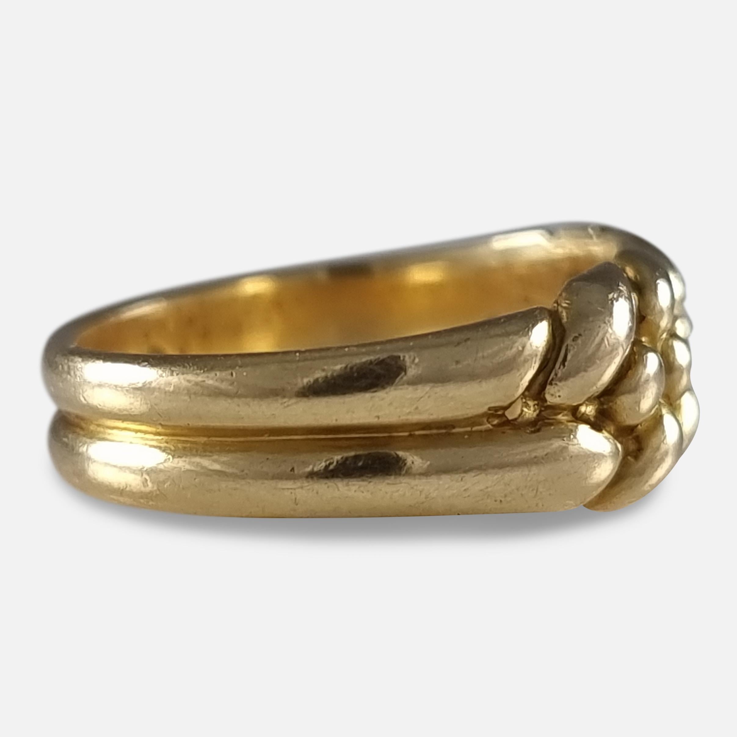 Viktorianischer Keeper-Ring aus 18 Karat Gold, 1889 für Damen oder Herren im Angebot