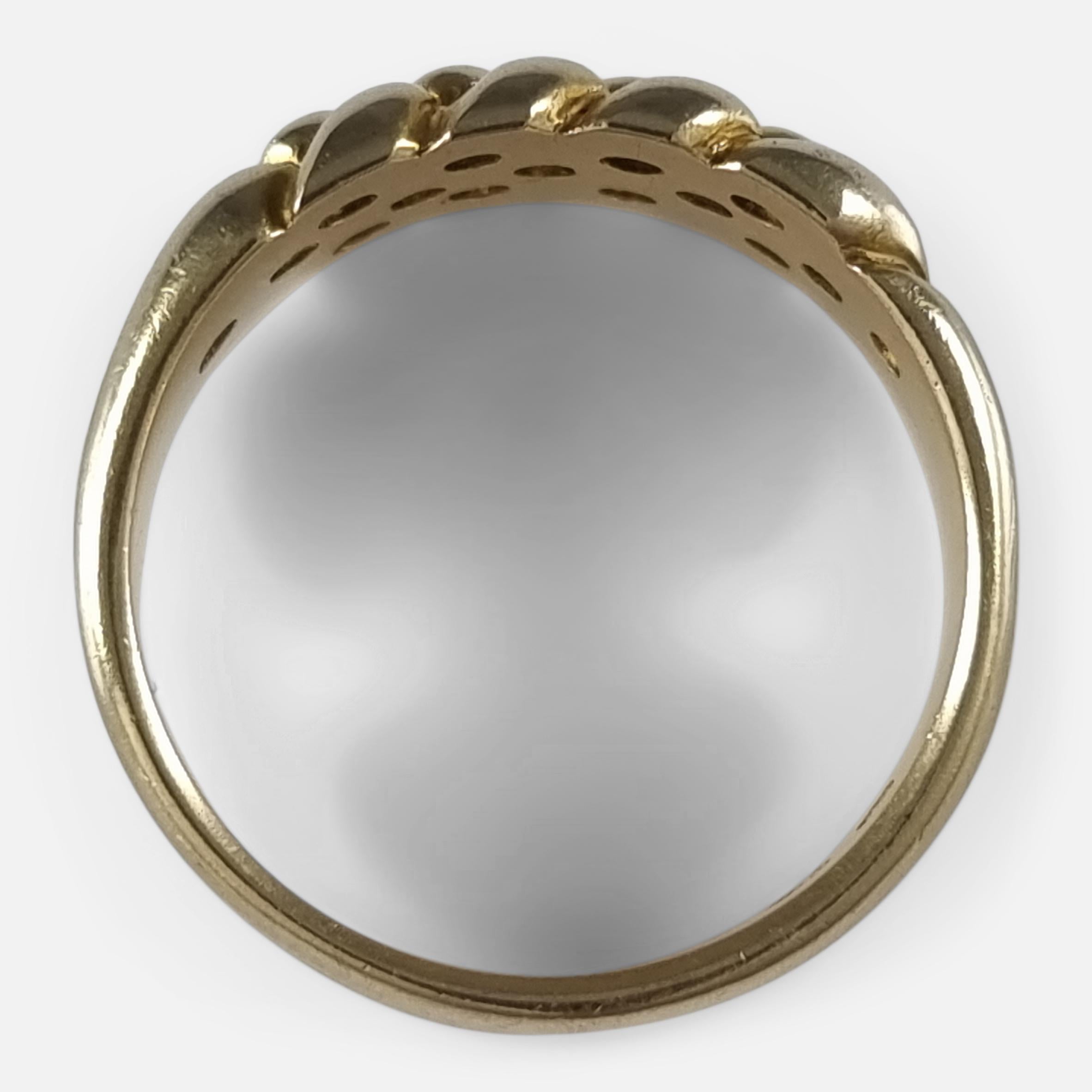Viktorianischer Keeper-Ring aus 18 Karat Gold, 1889 im Angebot 2