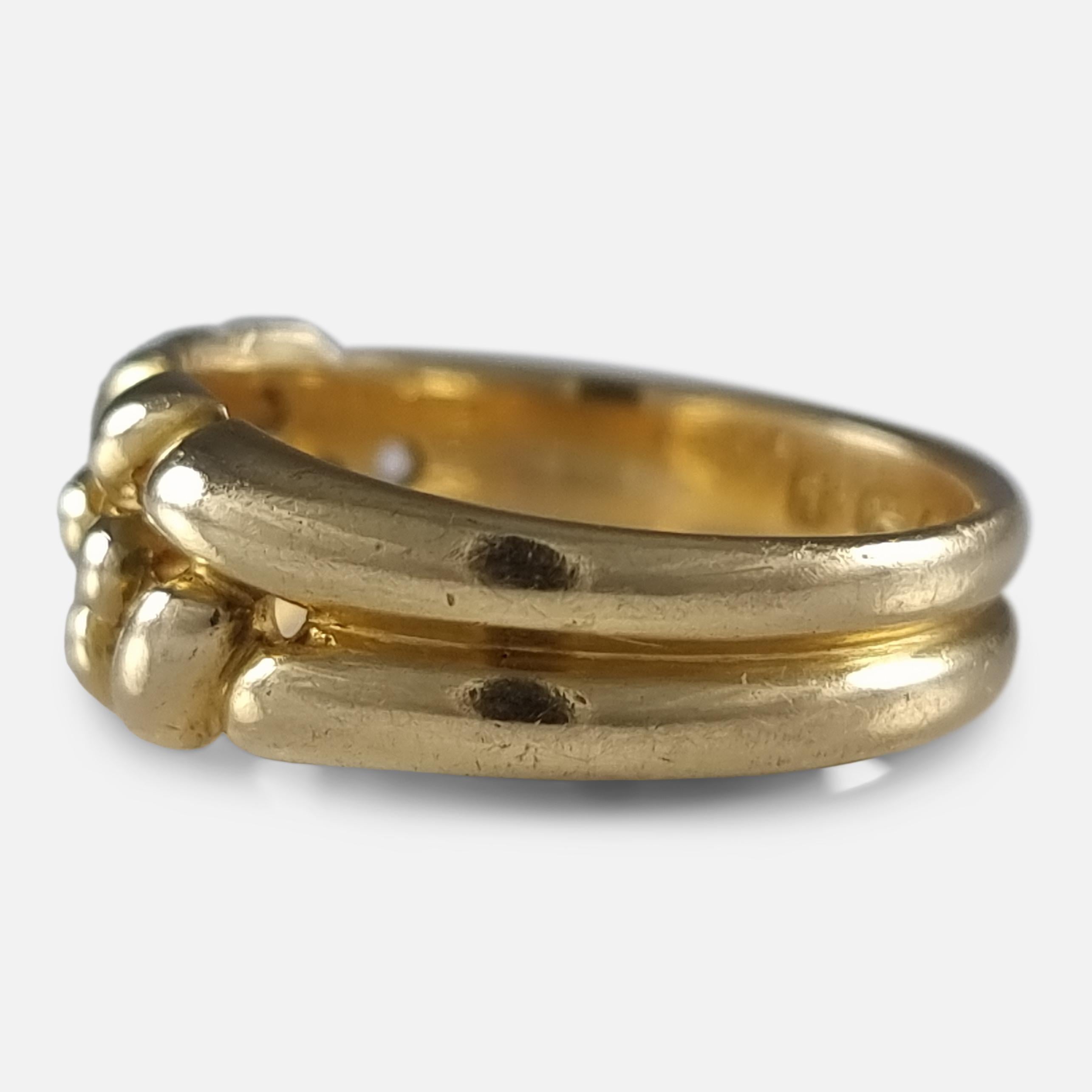 Viktorianischer Keeper-Ring aus 18 Karat Gold, 1889 im Angebot 3