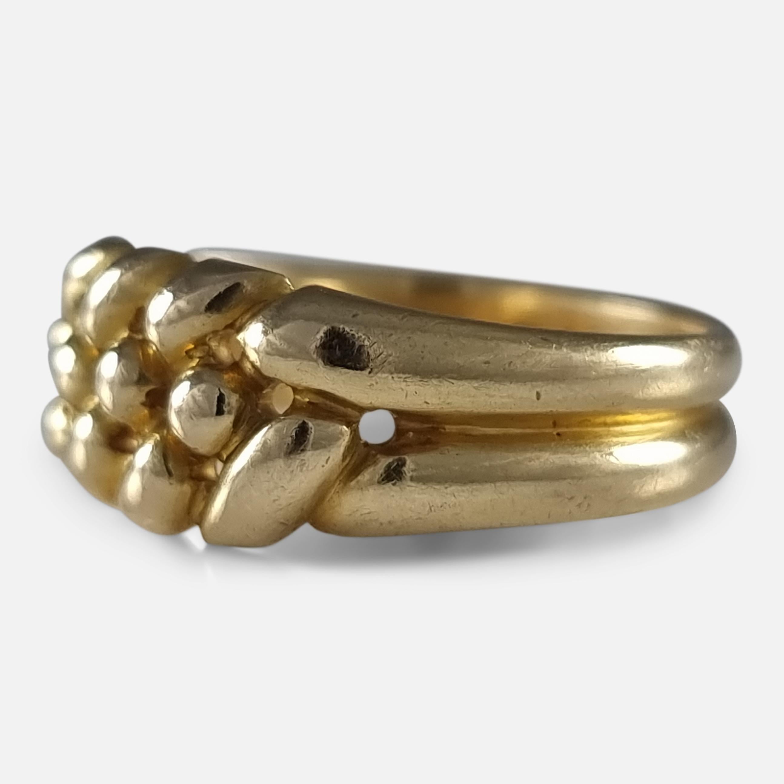Viktorianischer Keeper-Ring aus 18 Karat Gold, 1889 im Angebot 4