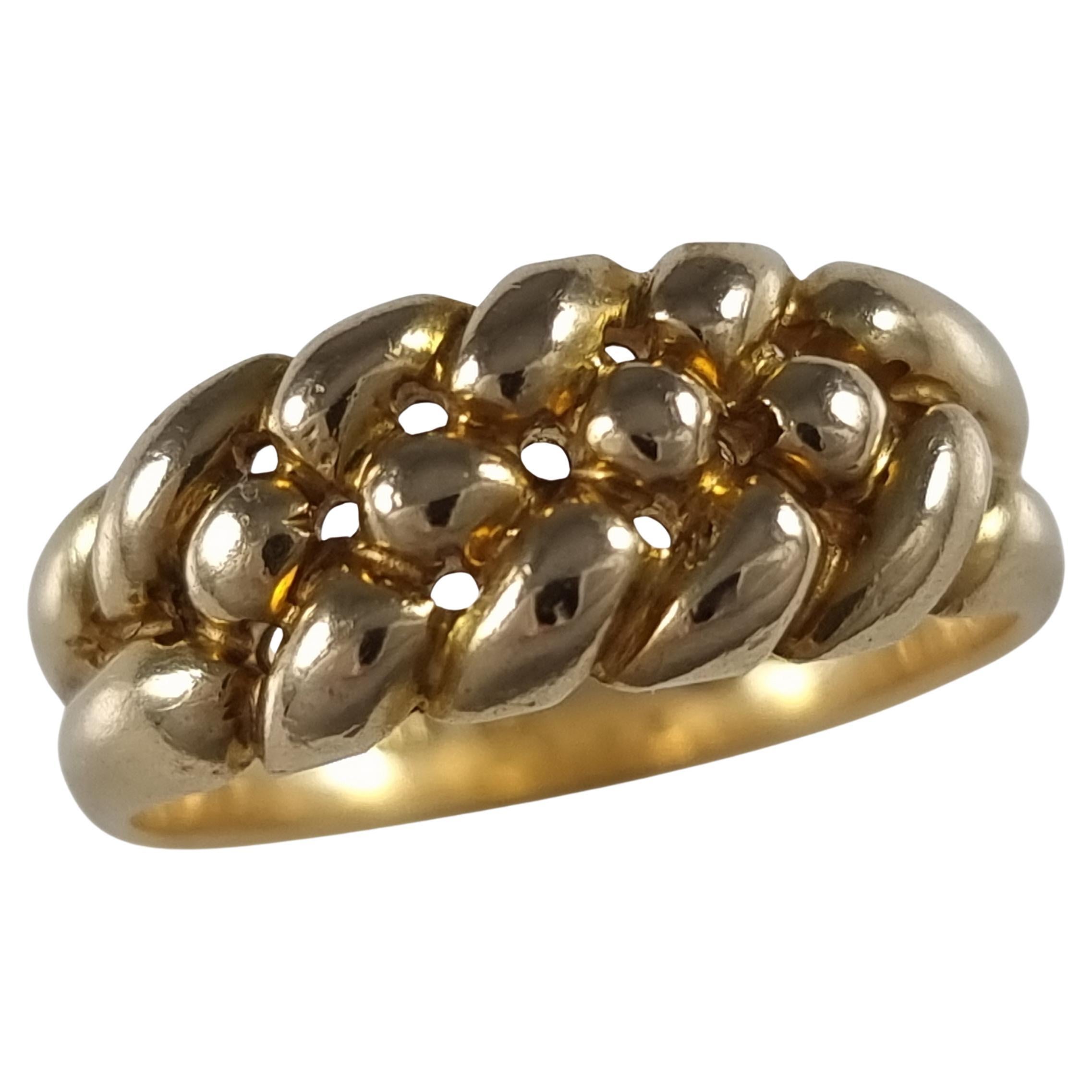 Victorian 18ct Gold Keeper Ring, 1889 For Sale