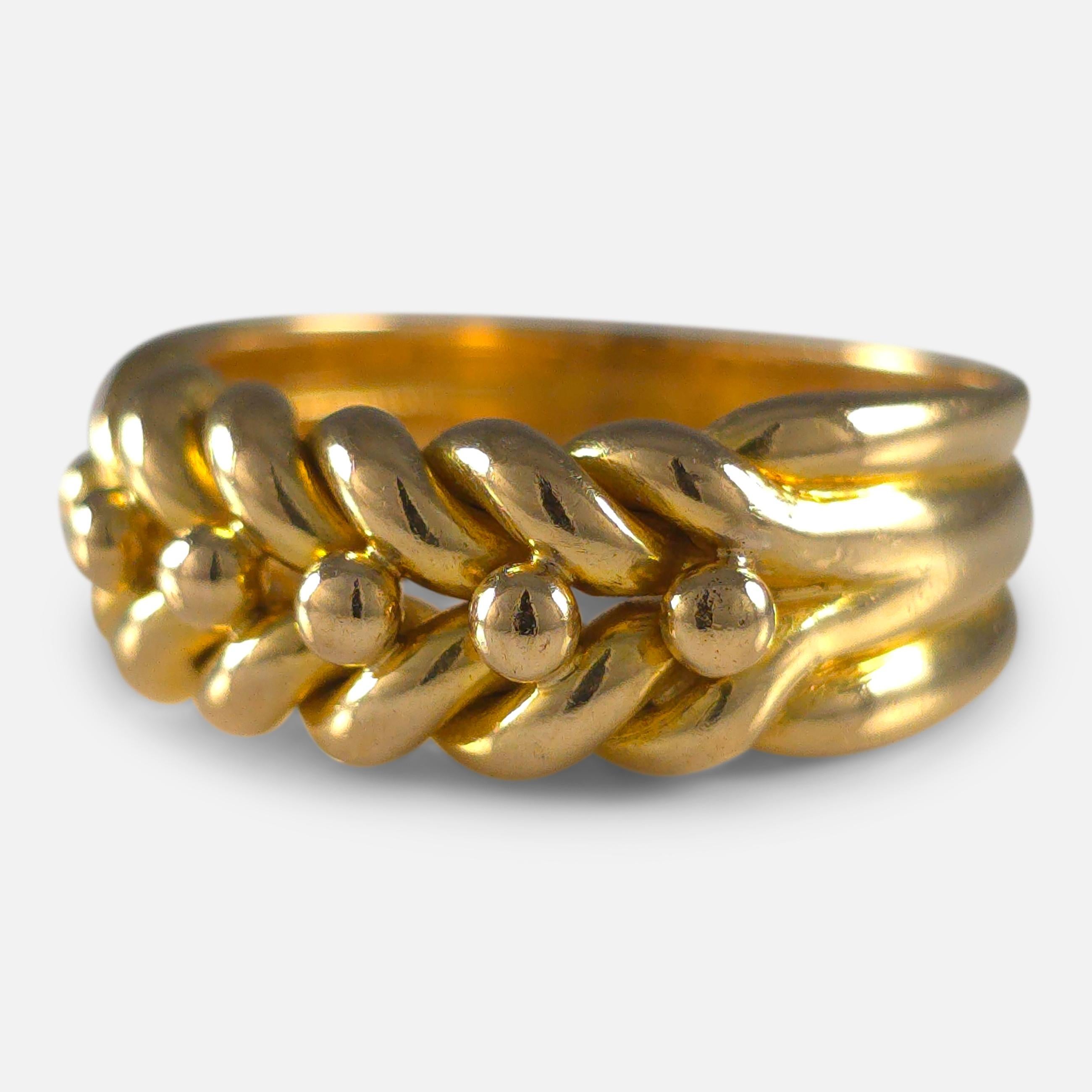 Victorian 18ct Gold Keeper Ring, 1893 4