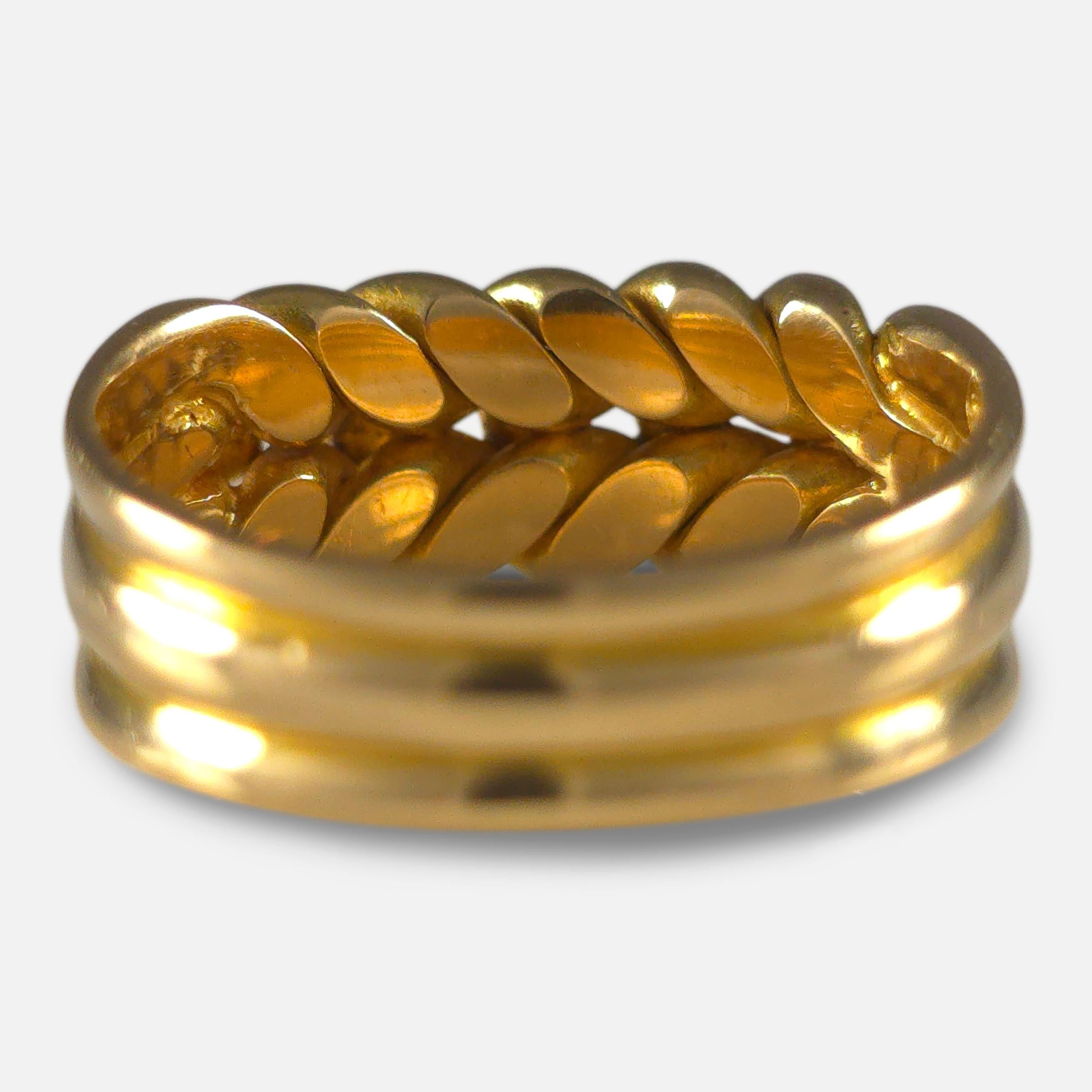 Women's or Men's Victorian 18ct Gold Keeper Ring, 1893