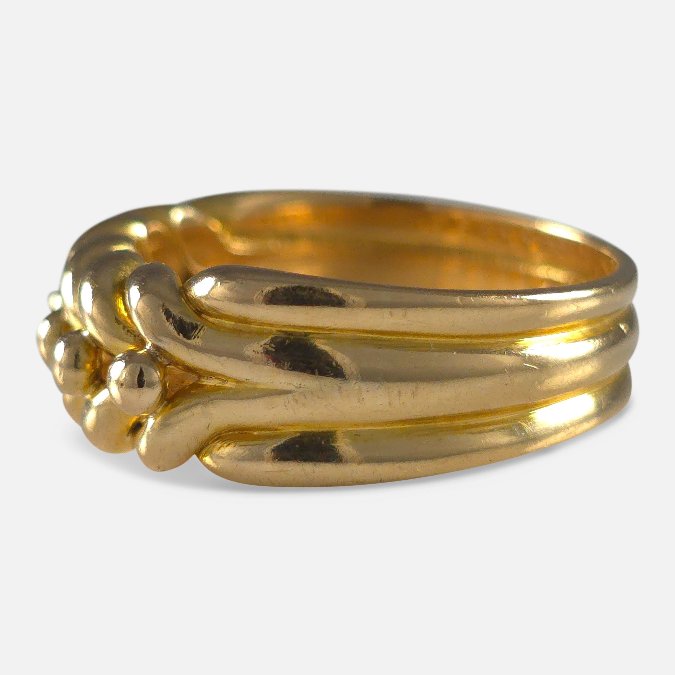 Victorian 18ct Gold Keeper Ring, 1893 2