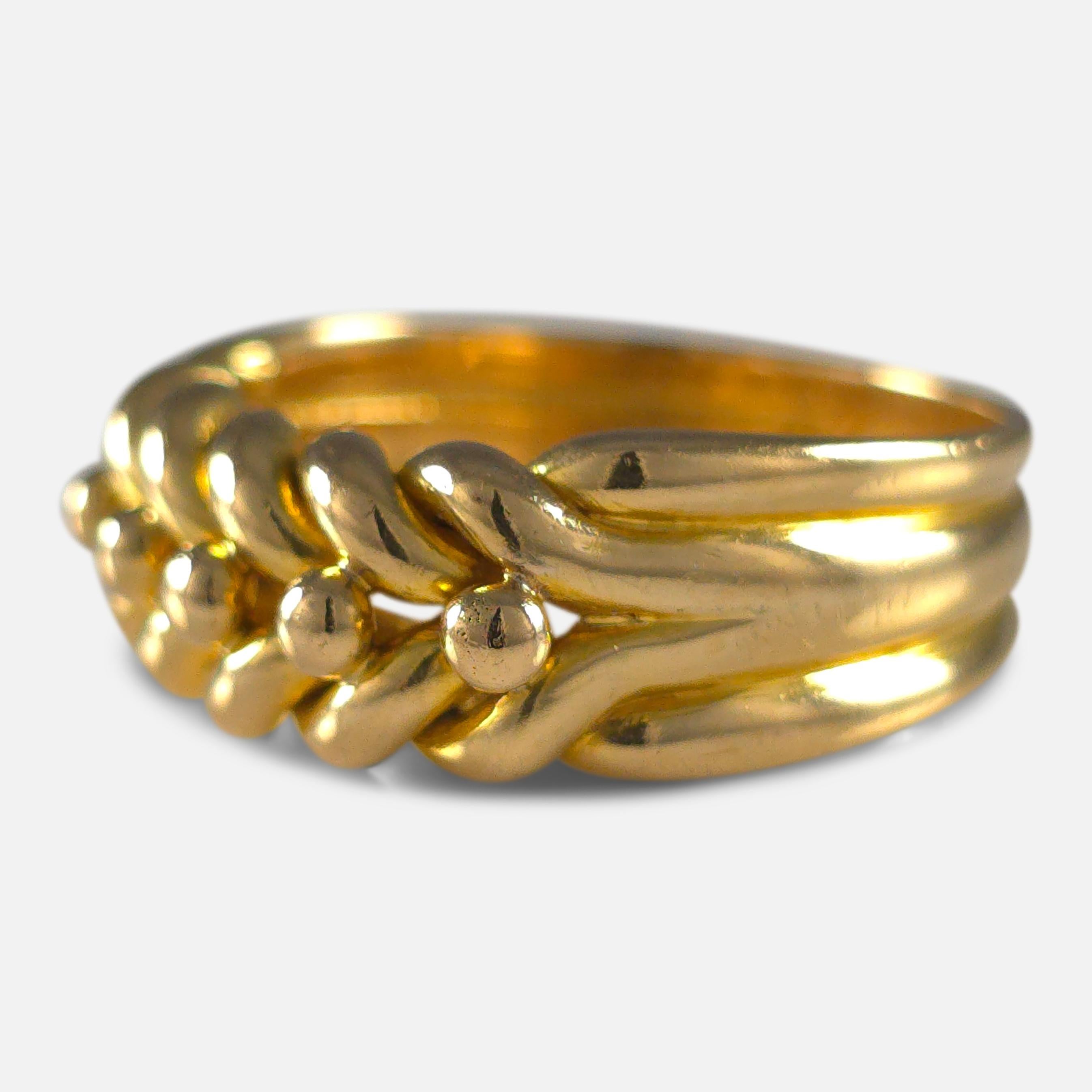 Victorian 18ct Gold Keeper Ring, 1893 3