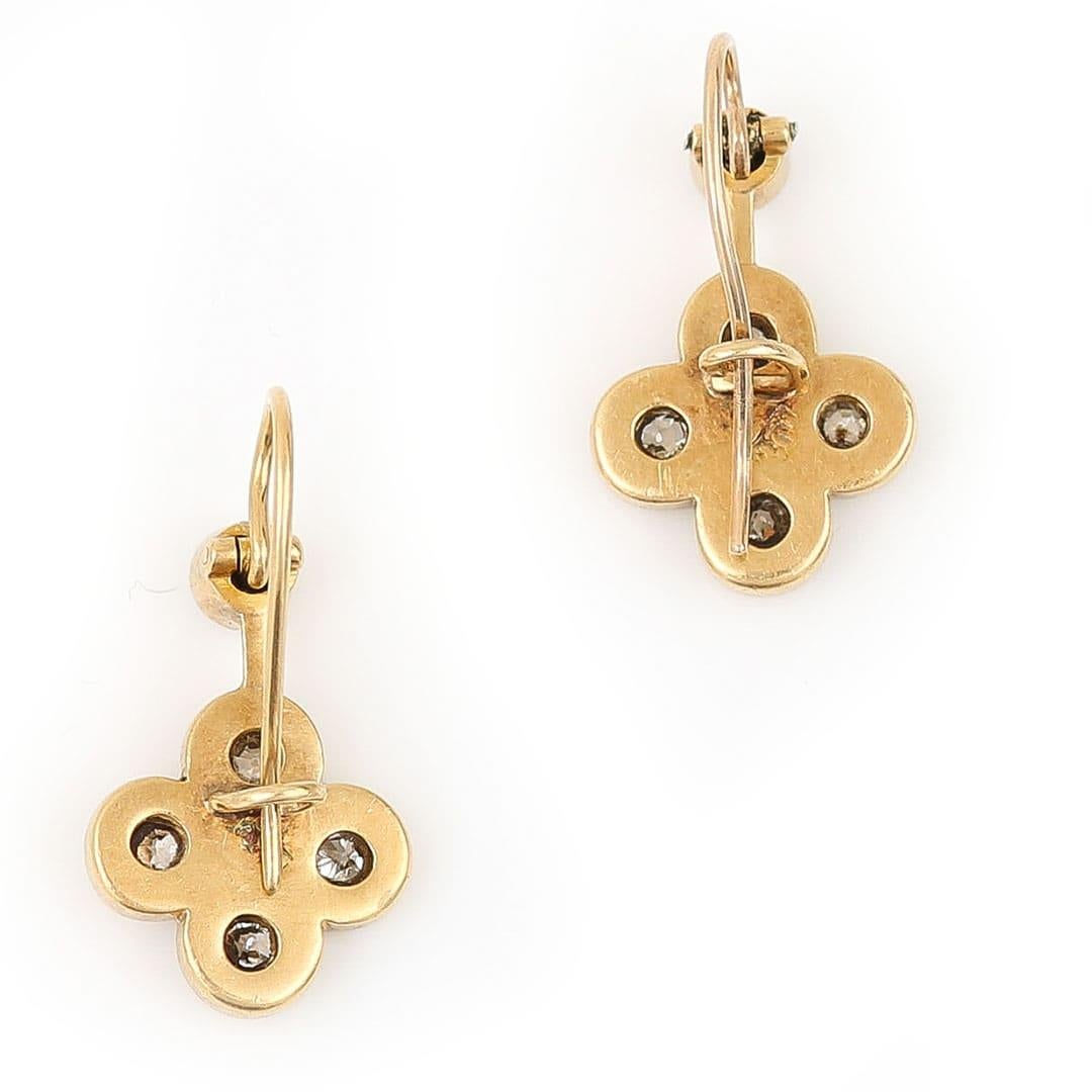 Viktorianische Tropfenohrringe aus 18 Karat Gold mit Diamanten im Altschliff und Türkis, um 1880 im Zustand „Gut“ in Lancashire, Oldham