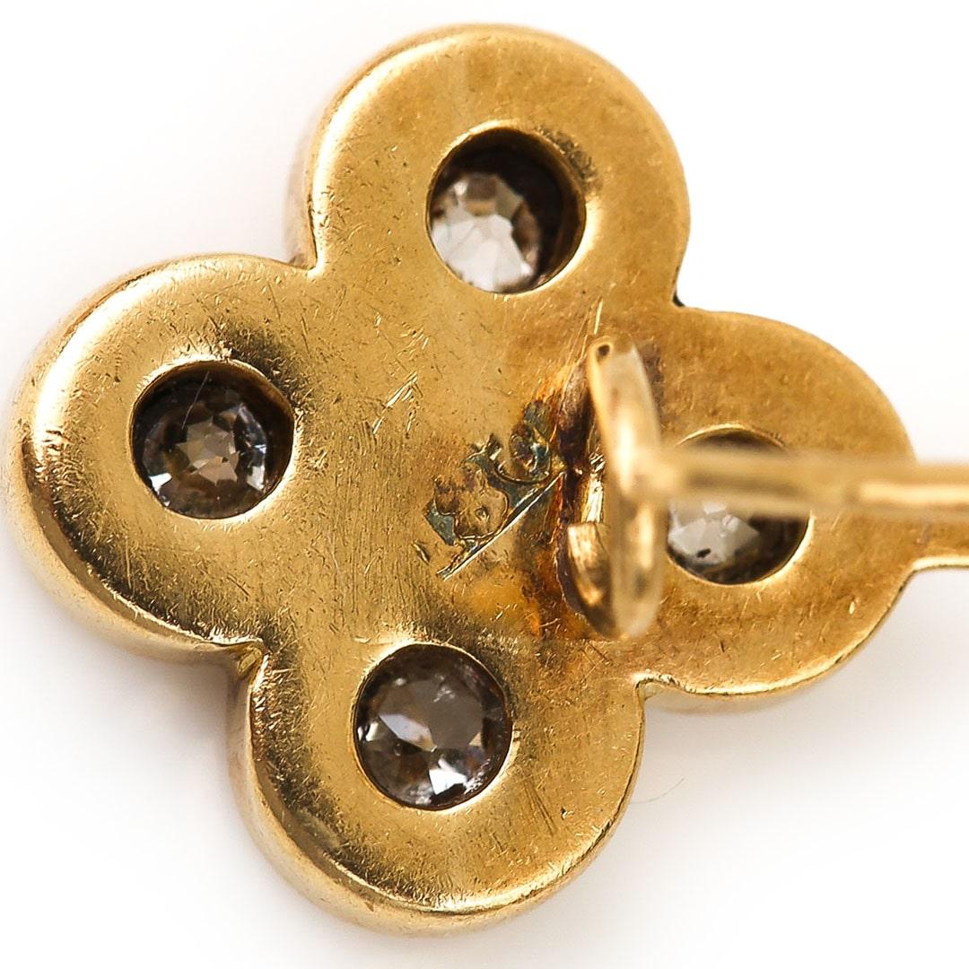 Viktorianische Tropfenohrringe aus 18 Karat Gold mit Diamanten im Altschliff und Türkis, um 1880 1