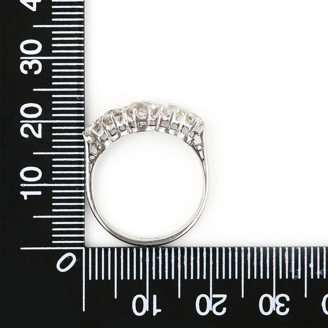Victorian 18ct Gold Old Mine Cut Diamond Five Stone Ring, Circa 1890 8