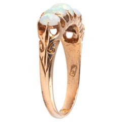 Viktorianischer 18ct Gold Opal Fünf Stein Ring