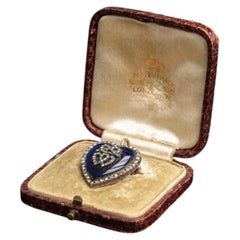 Ciondolo con spilla a cuore in oro rosa vittoriano 18ct, 1890