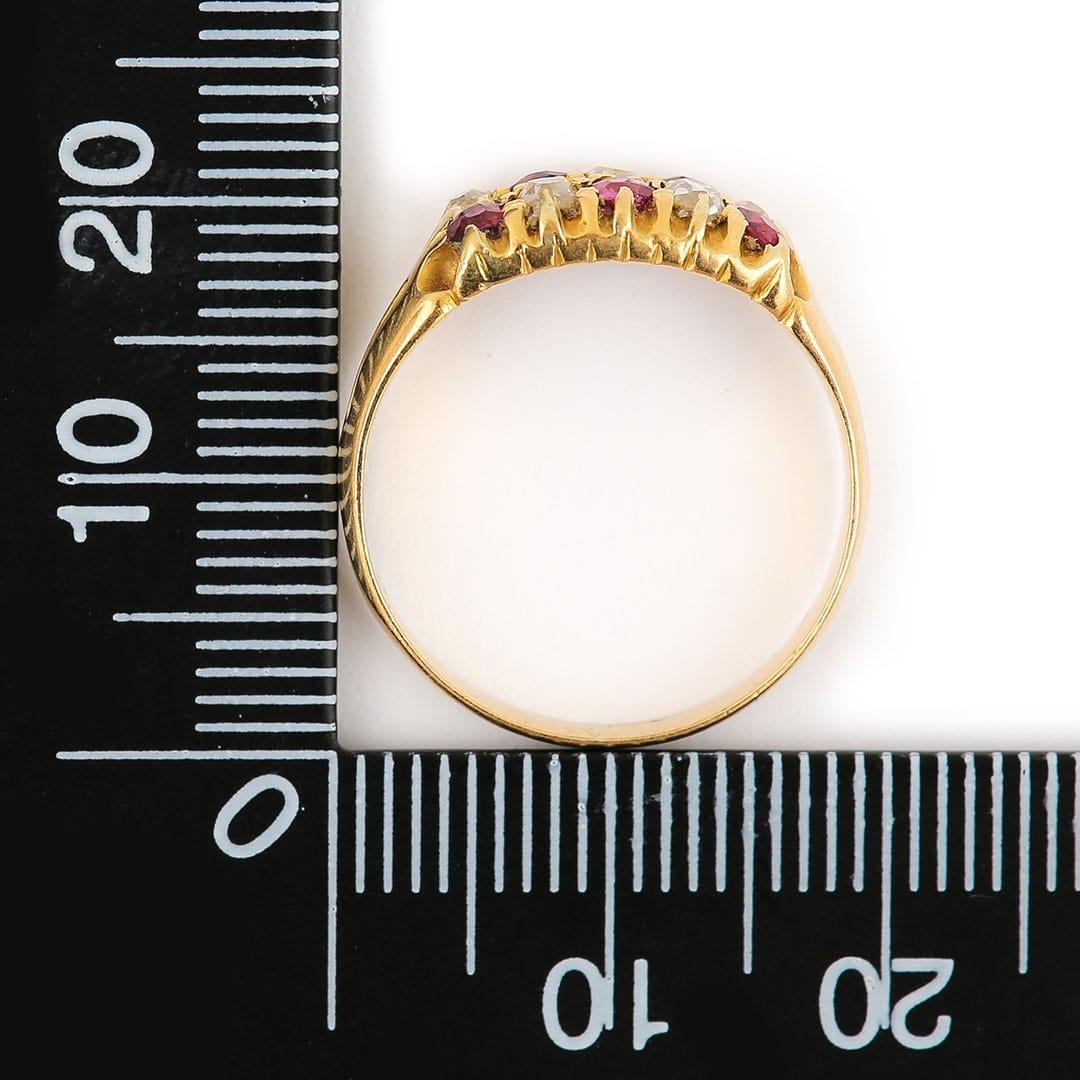 Victorian 18ct Gold, Ruby and Diamond Checkerboard Ring, Circa 1900 6
