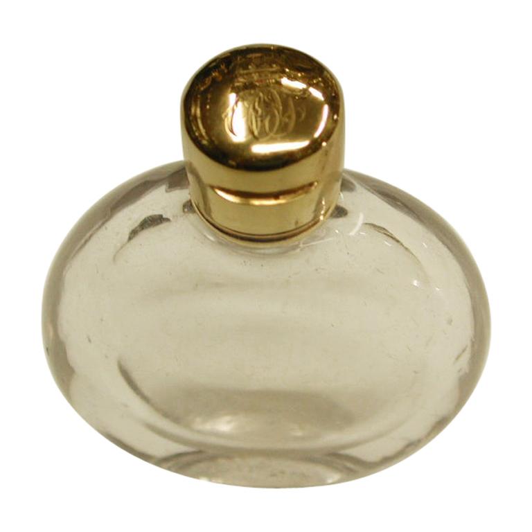 Victorian 18-Carat Topped Glass Scent Bottle, Dated circa 1880 For Sale