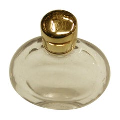 Antique Victorian 18-Carat Topped Glass Scent Bottle, Dated circa 1880