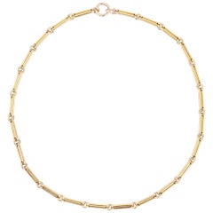 Collier chaîne de montre Albert à maillons Trombone 18 carats de style victorien:: 21":: 76g