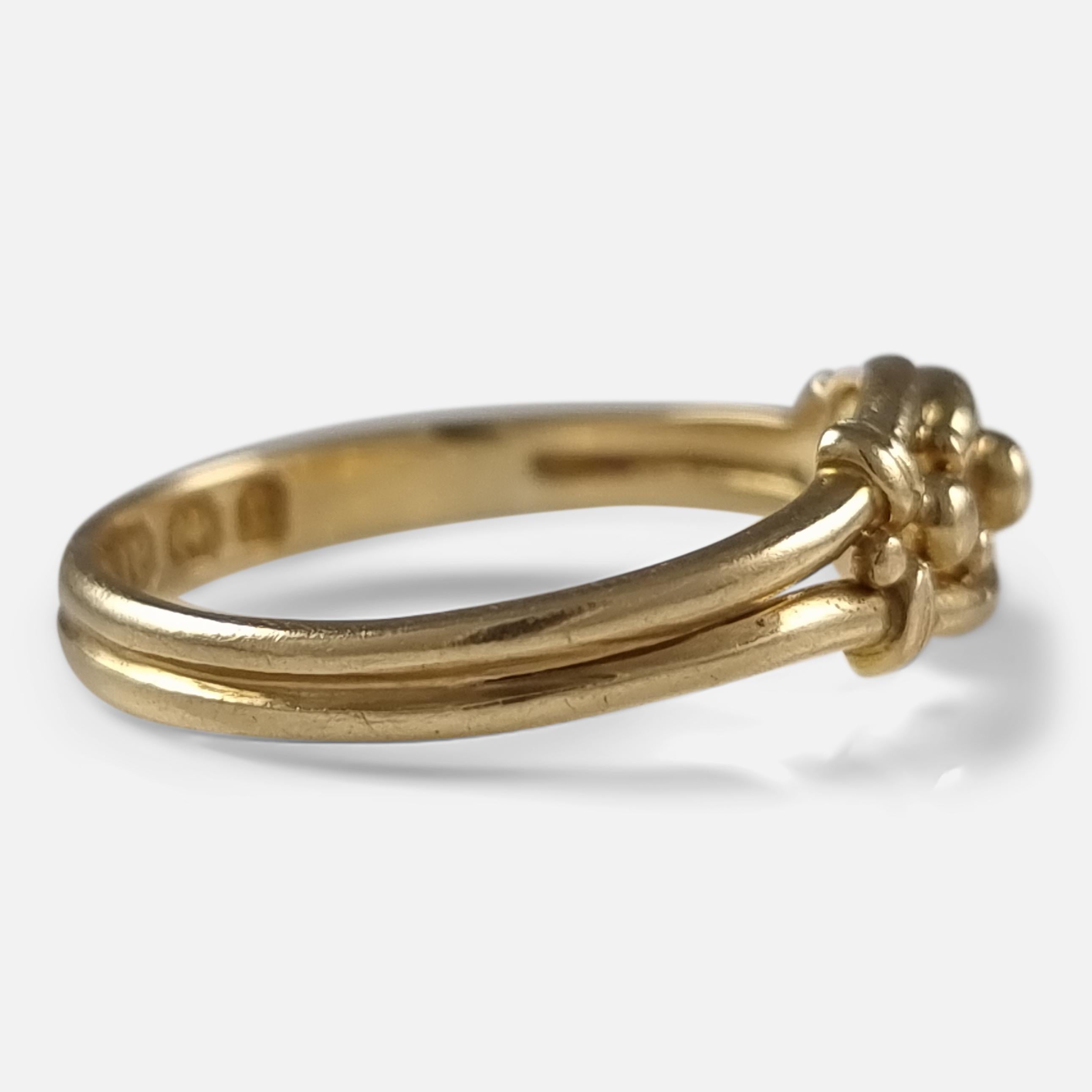 Victorian 18ct Yellow Gold Keeper Ring, 1896 In Good Condition In Glasgow, GB