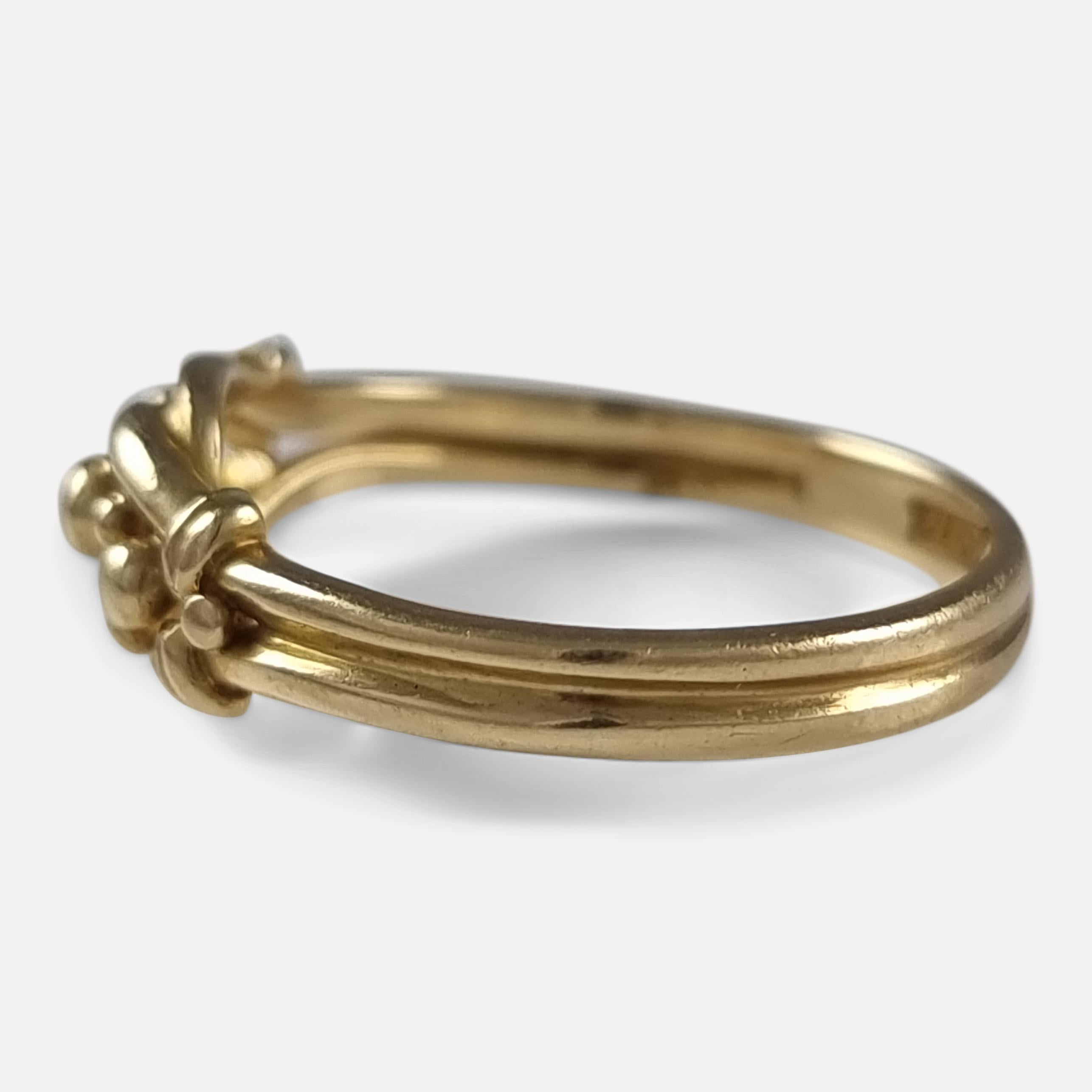 Victorian 18ct Yellow Gold Keeper Ring, 1896 2