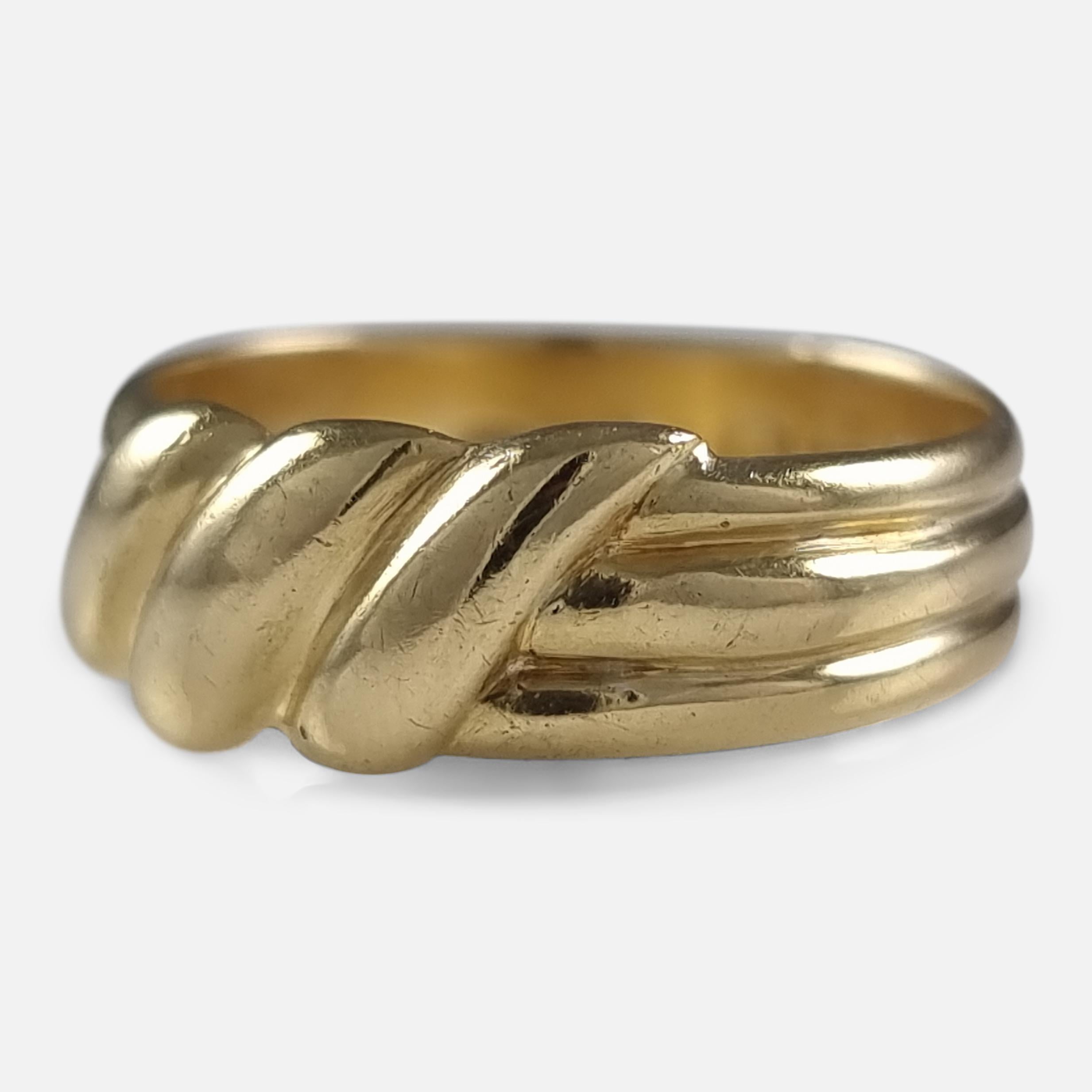 Victorian 18ct Yellow Gold Keeper Ring - 1900 For Sale 4