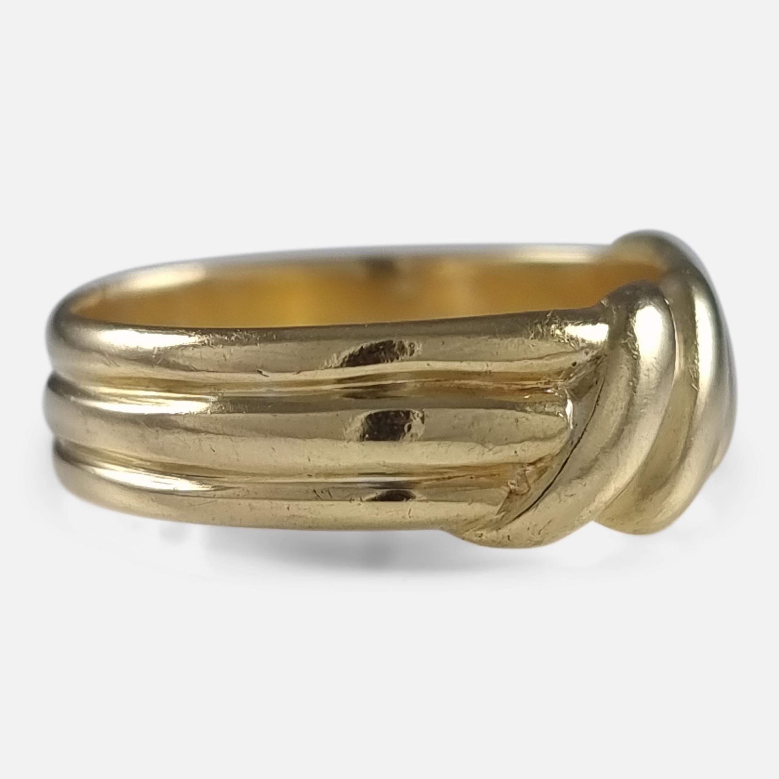 Women's or Men's Victorian 18ct Yellow Gold Keeper Ring, 1900 For Sale