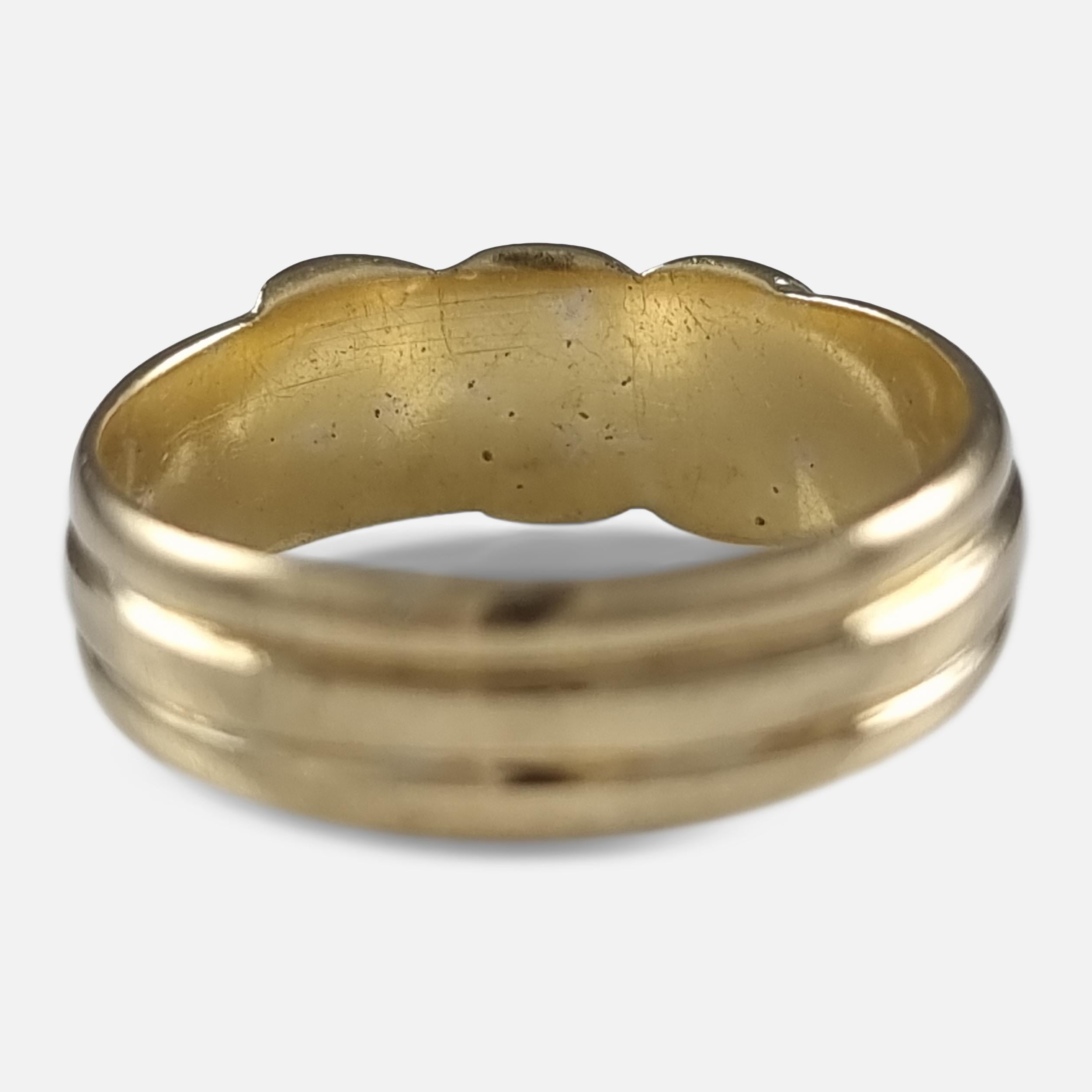 Viktorianischer Keeper-Ring aus 18 Karat Gelbgold, 1900 im Angebot 3