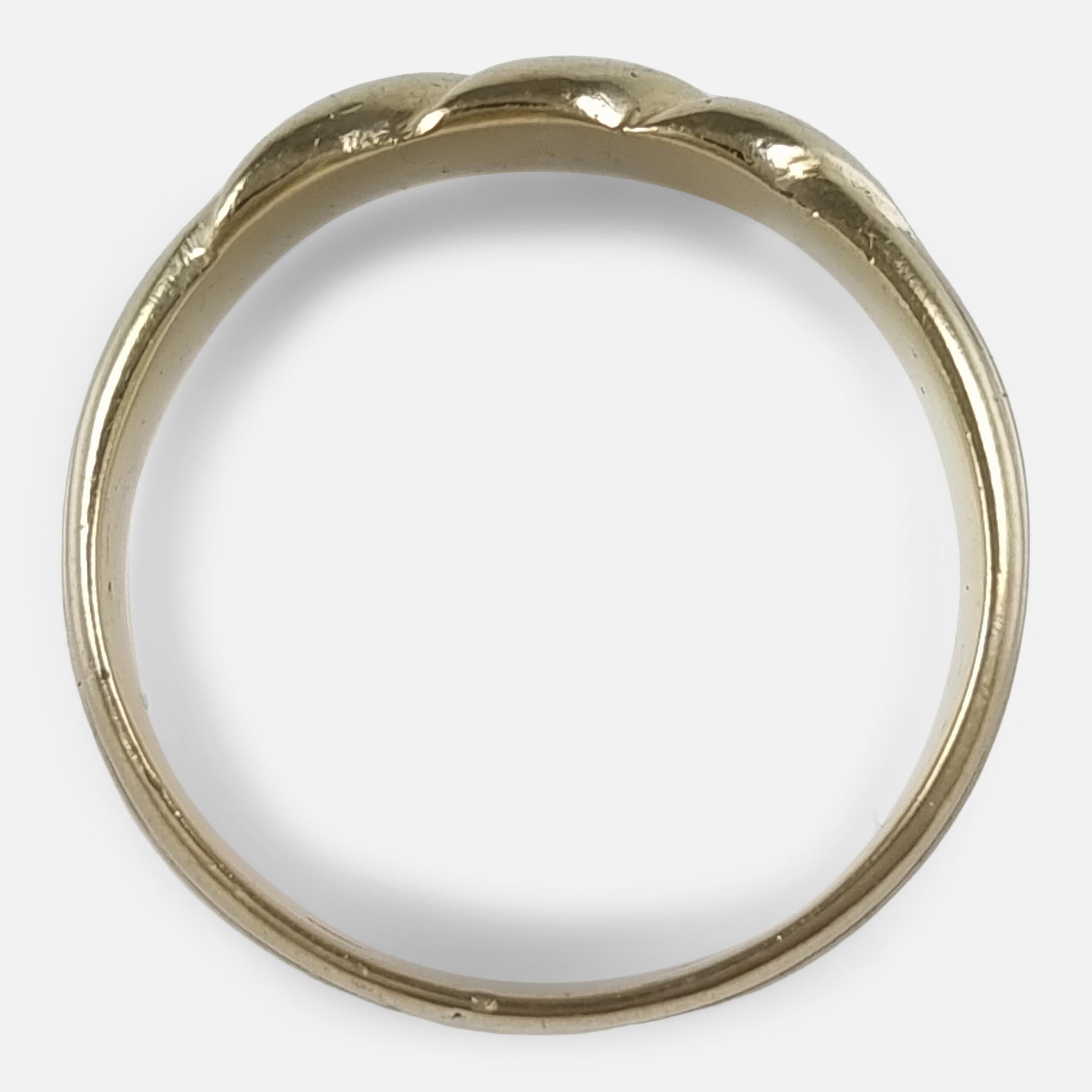 Viktorianischer Keeper-Ring aus 18 Karat Gelbgold, 1900 im Angebot 4