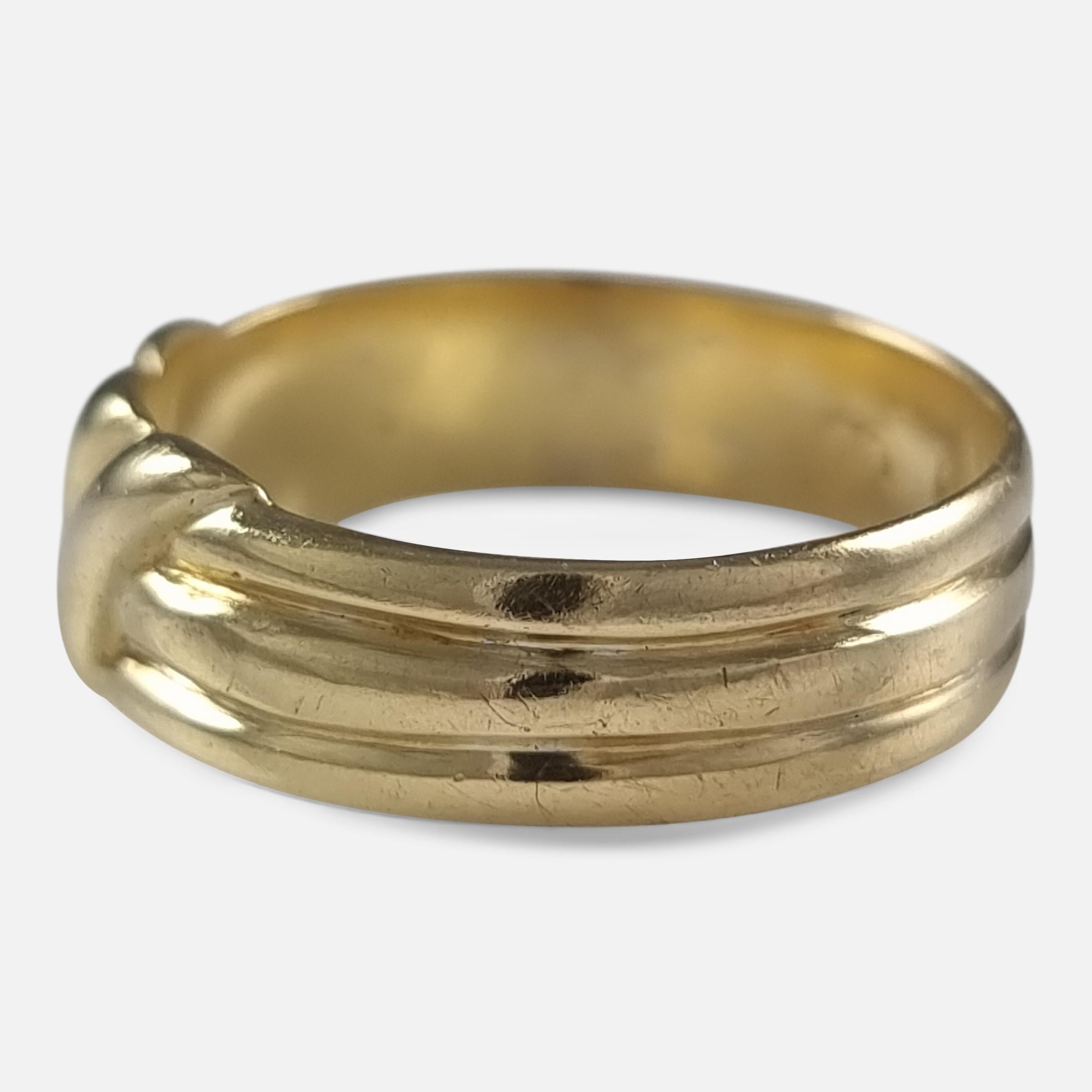 Viktorianischer Keeper-Ring aus 18 Karat Gelbgold, 1900 im Angebot 5