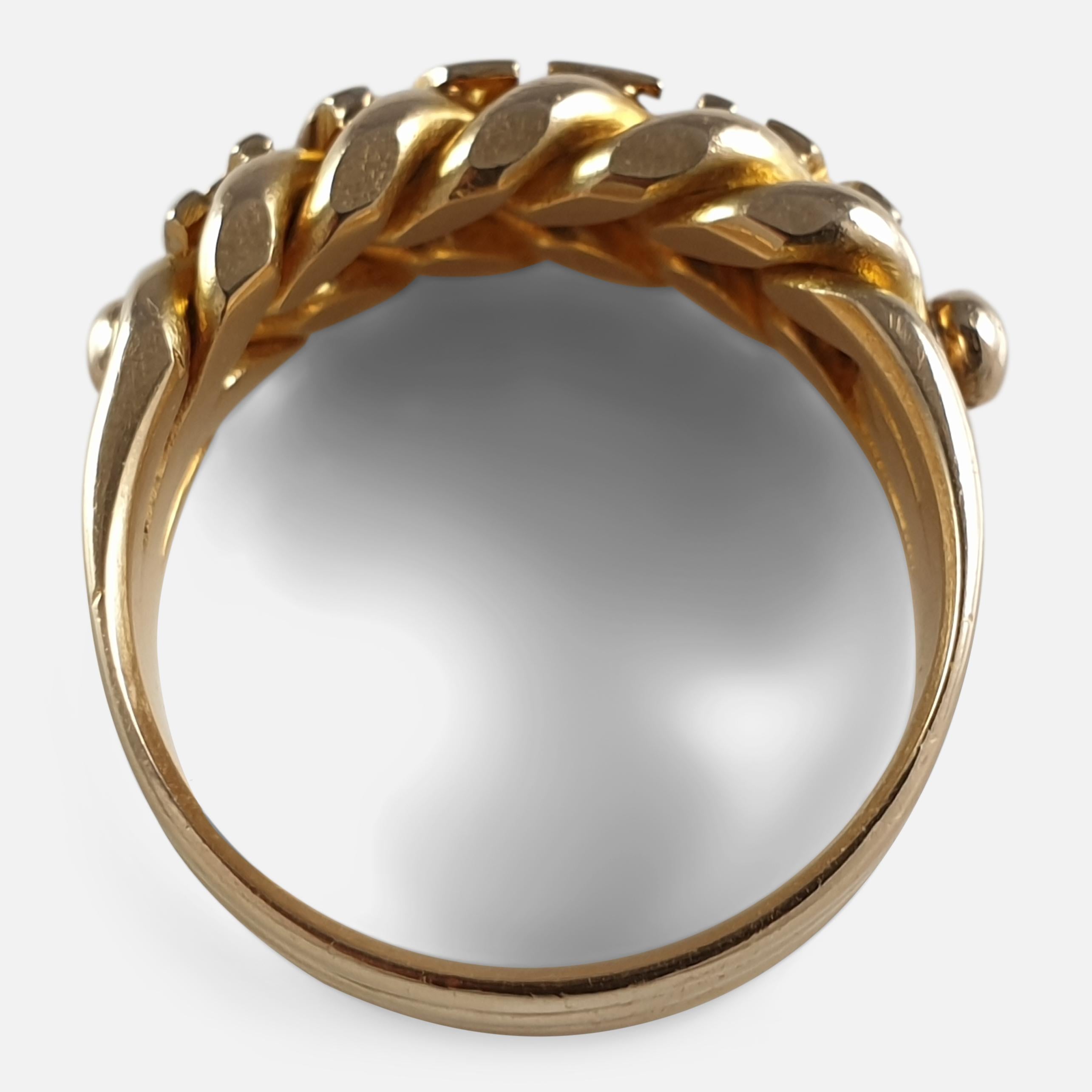 Victorian 18 Carat Yellow Gold Mizpah Ring, Birmingham, 1896 2