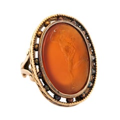 Victorian 18k Carnelian Intaglio Ring