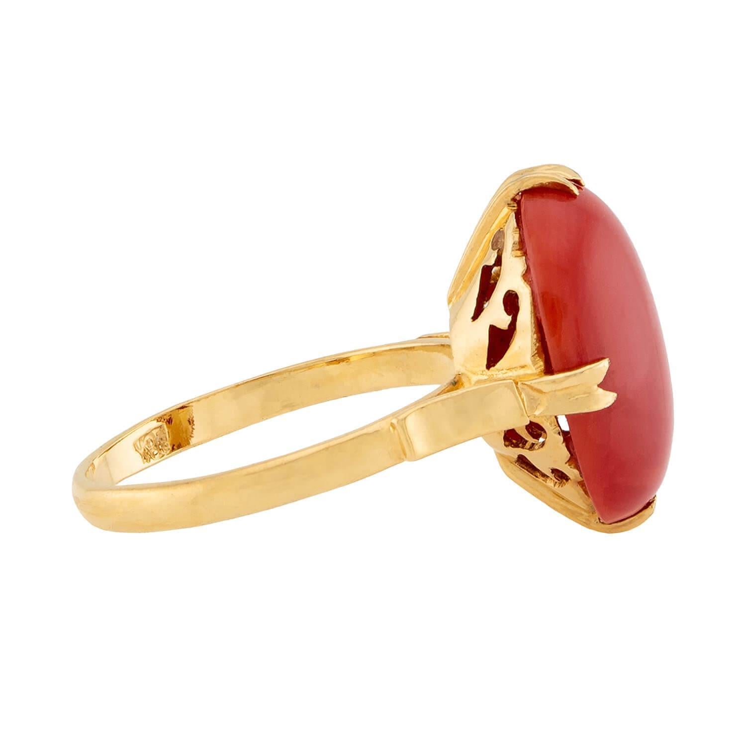 Vittoriano Anello vittoriano in corallo 18k in vendita