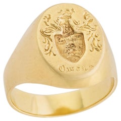 Victorian 18k Crest Signet Ring