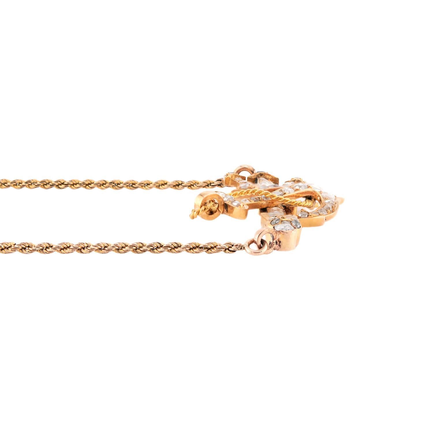 Victorien Collier victorien avec ancre et Trident en diamant 18k en vente